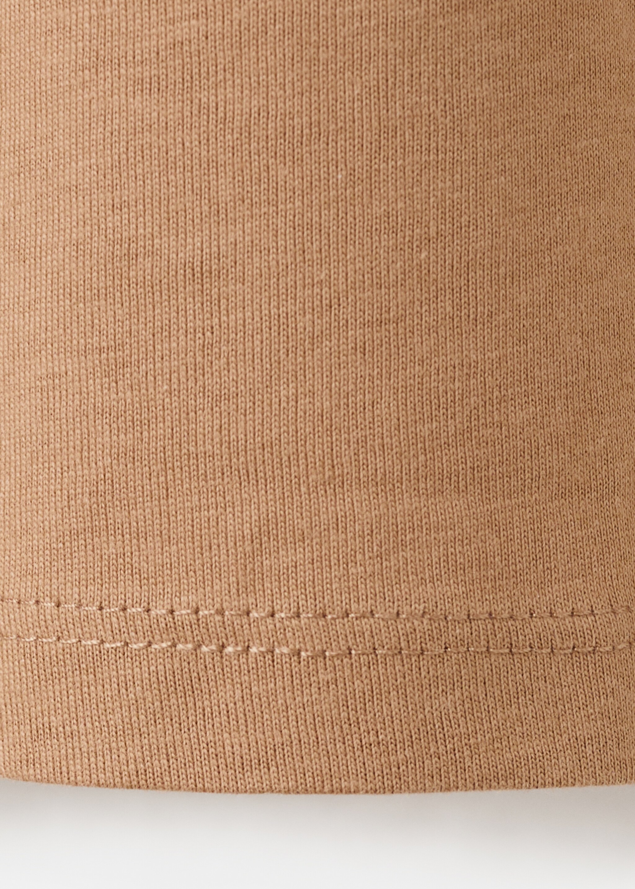 Printed cotton-blend T-shirt - Details of the article 8, Caramel. Ref: 27081231-00.