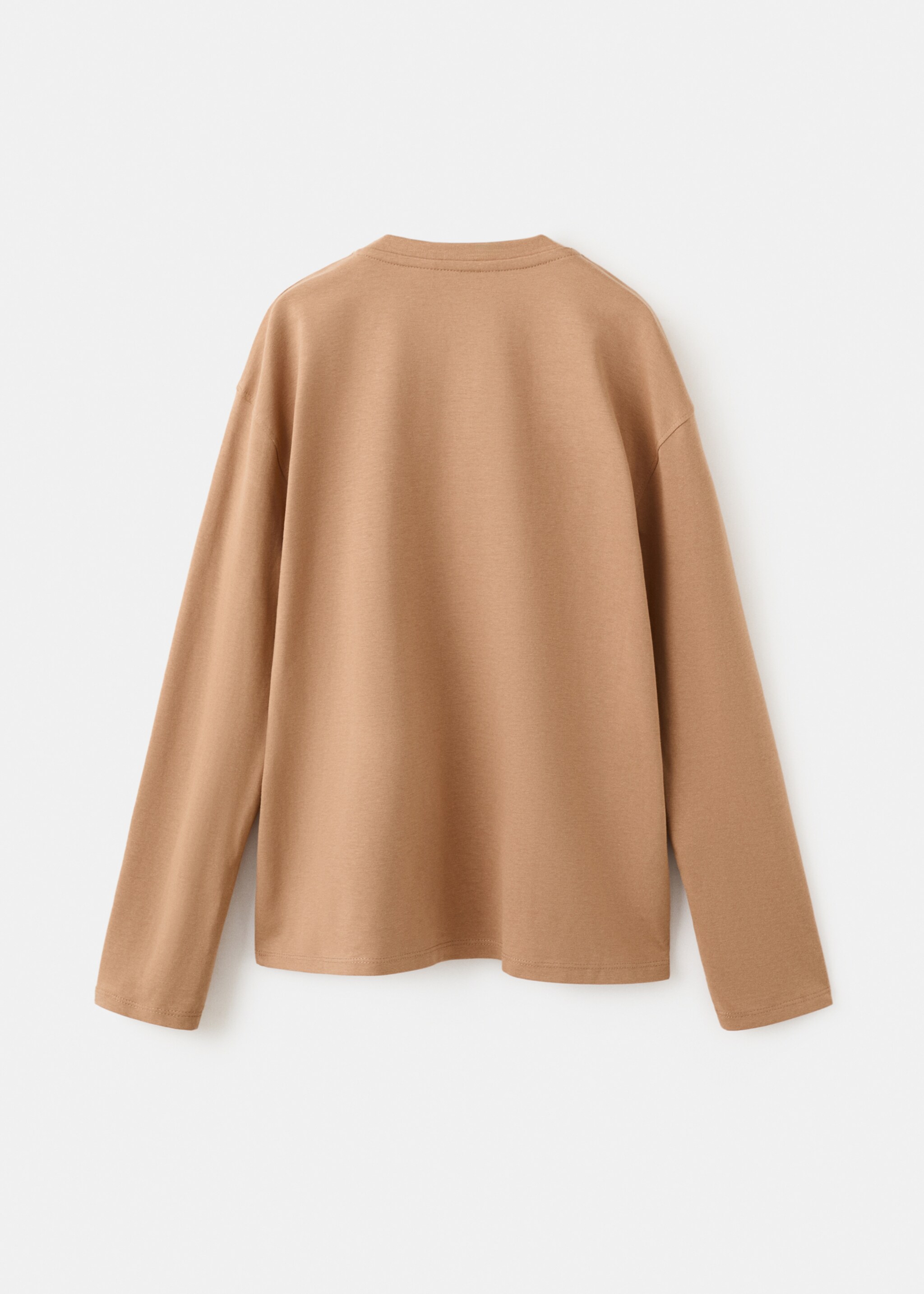 Printed cotton-blend T-shirt - Reverse of the article, Caramel. Ref: 27081231-00.