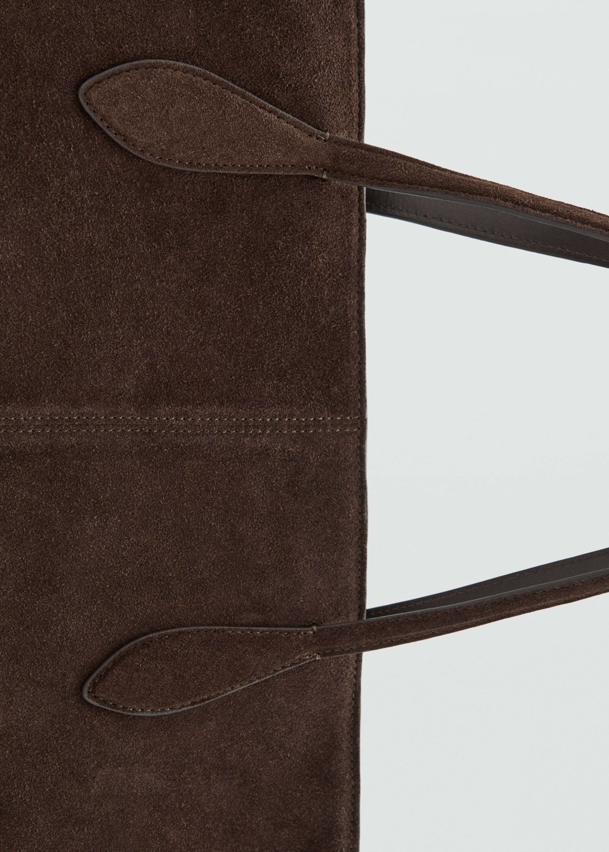 Suede shopper bag - Details of the article 1, Brown. Ref: 27081232-00.