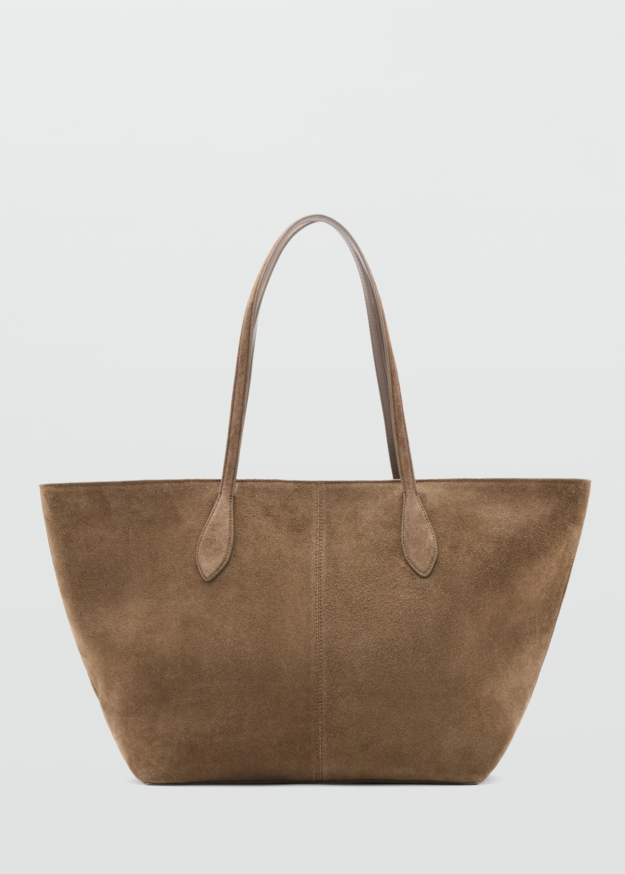 Suede shopper bag - Article without model, Medium Brown. Ref: 27081232-00.