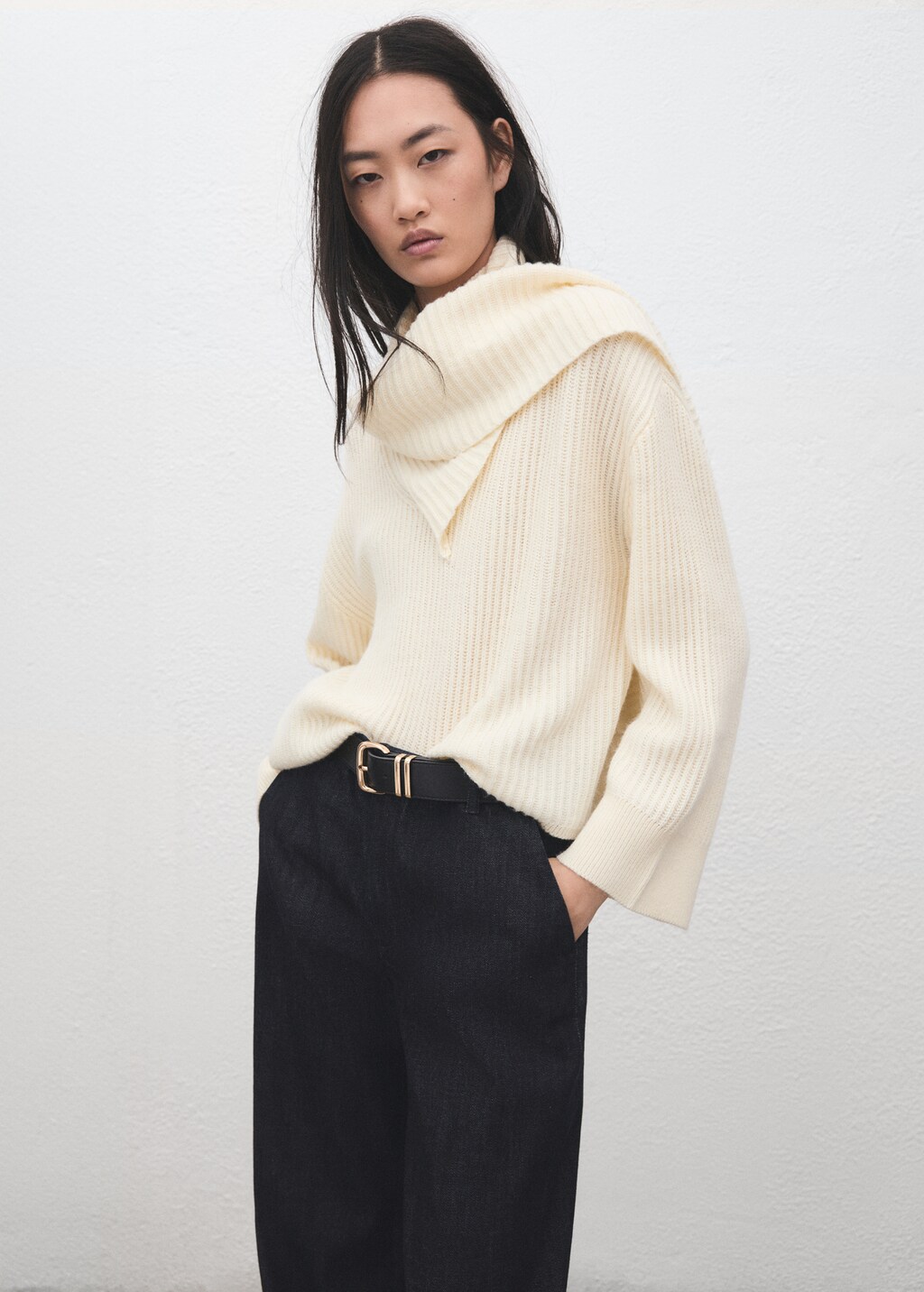 Wide leg denim trousers - image 4