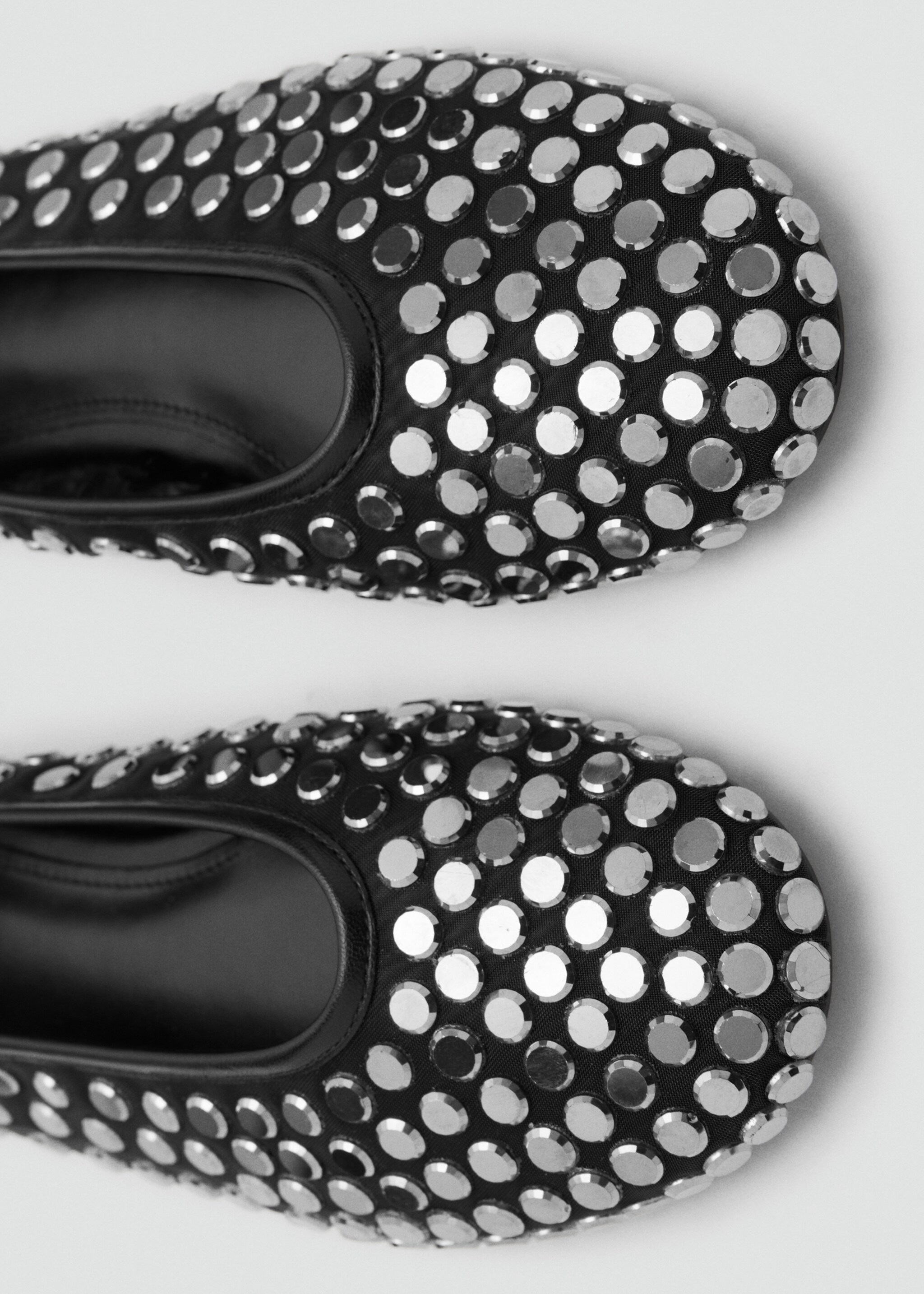 Studded mesh ballerinas - Details of the article 1, Black. Ref: 27081241-00.