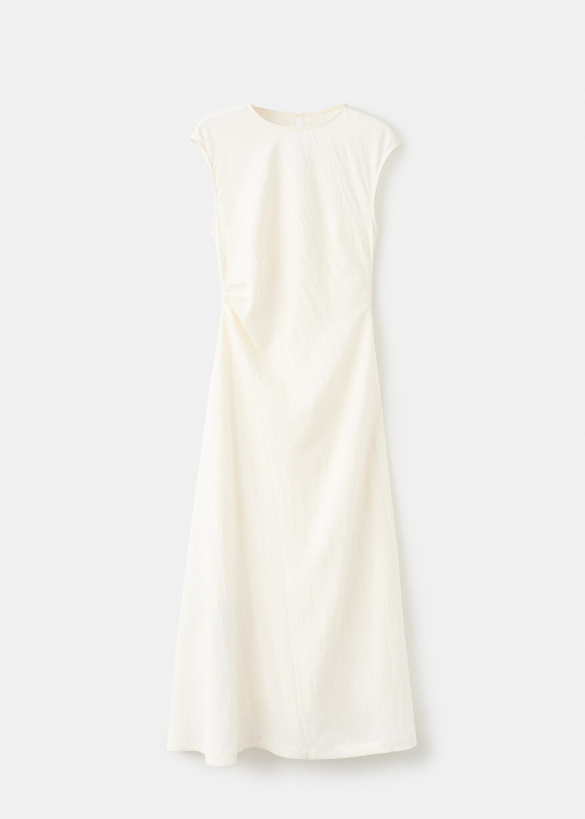 Lyocell dress with pleated waist - Article without model, Ecru. Ref: 27081242-00.