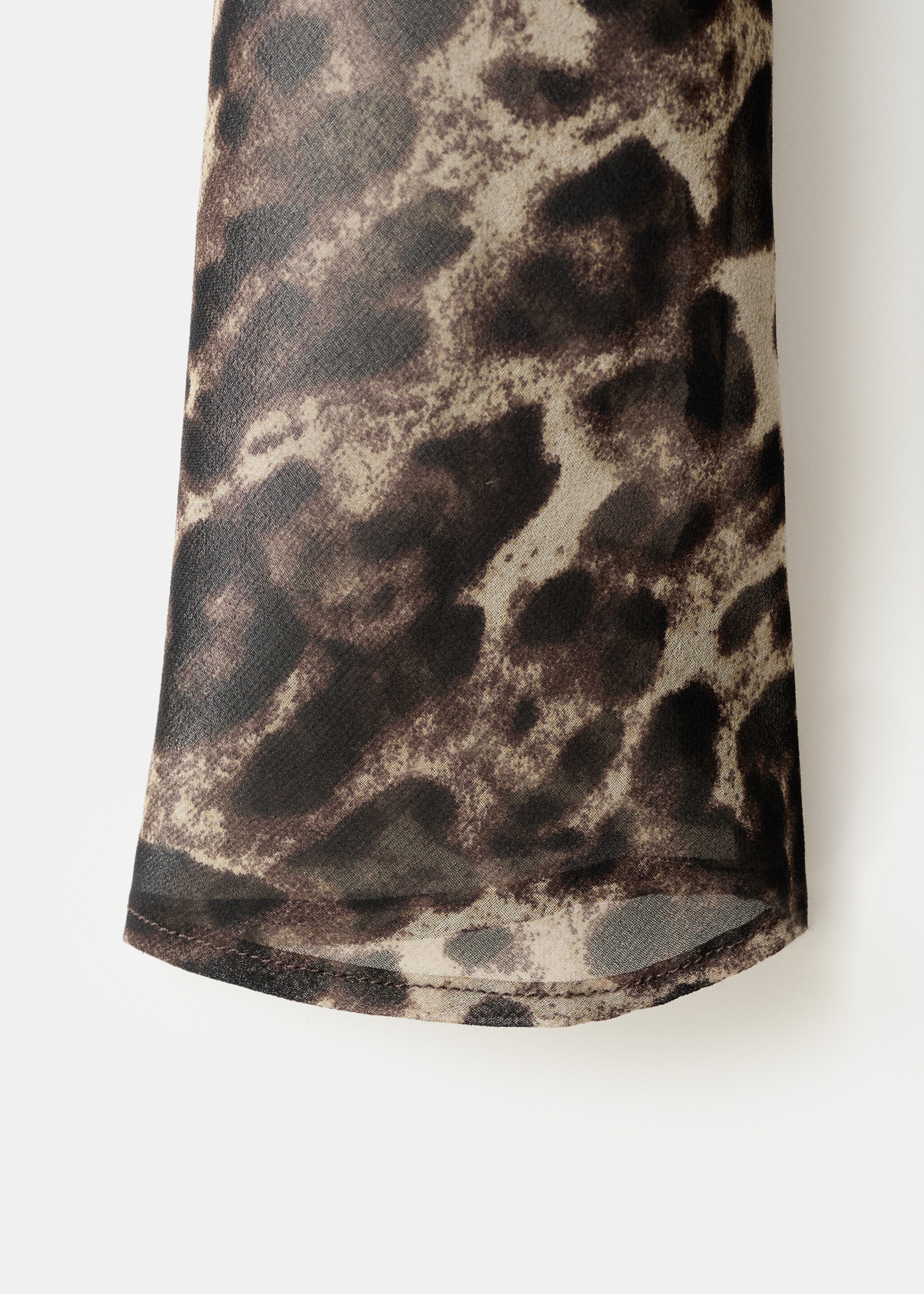 Leopard print dress with gathered waist - Details of the article 8, Brown. Ref: 27081246-00.