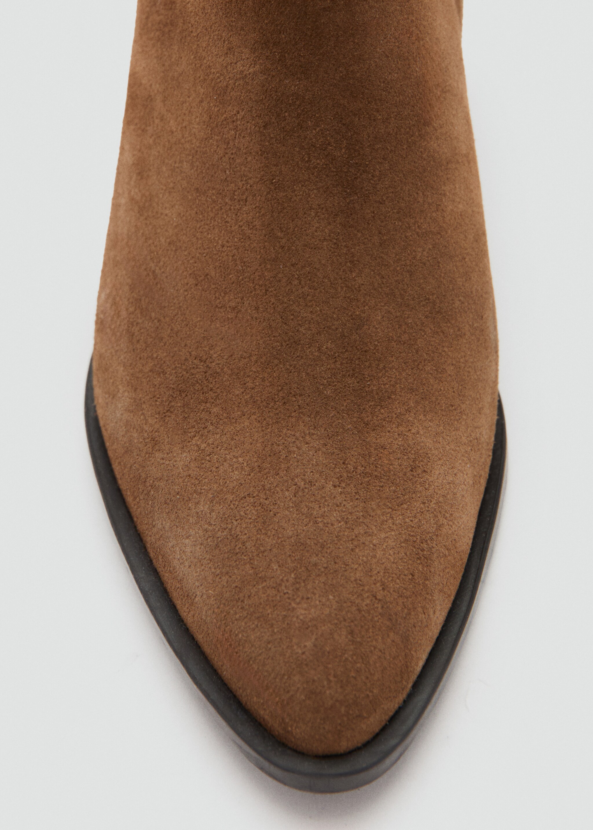 Heel suede ankle boot - Details of the article 2, Medium Brown. Ref: 27081250-00.