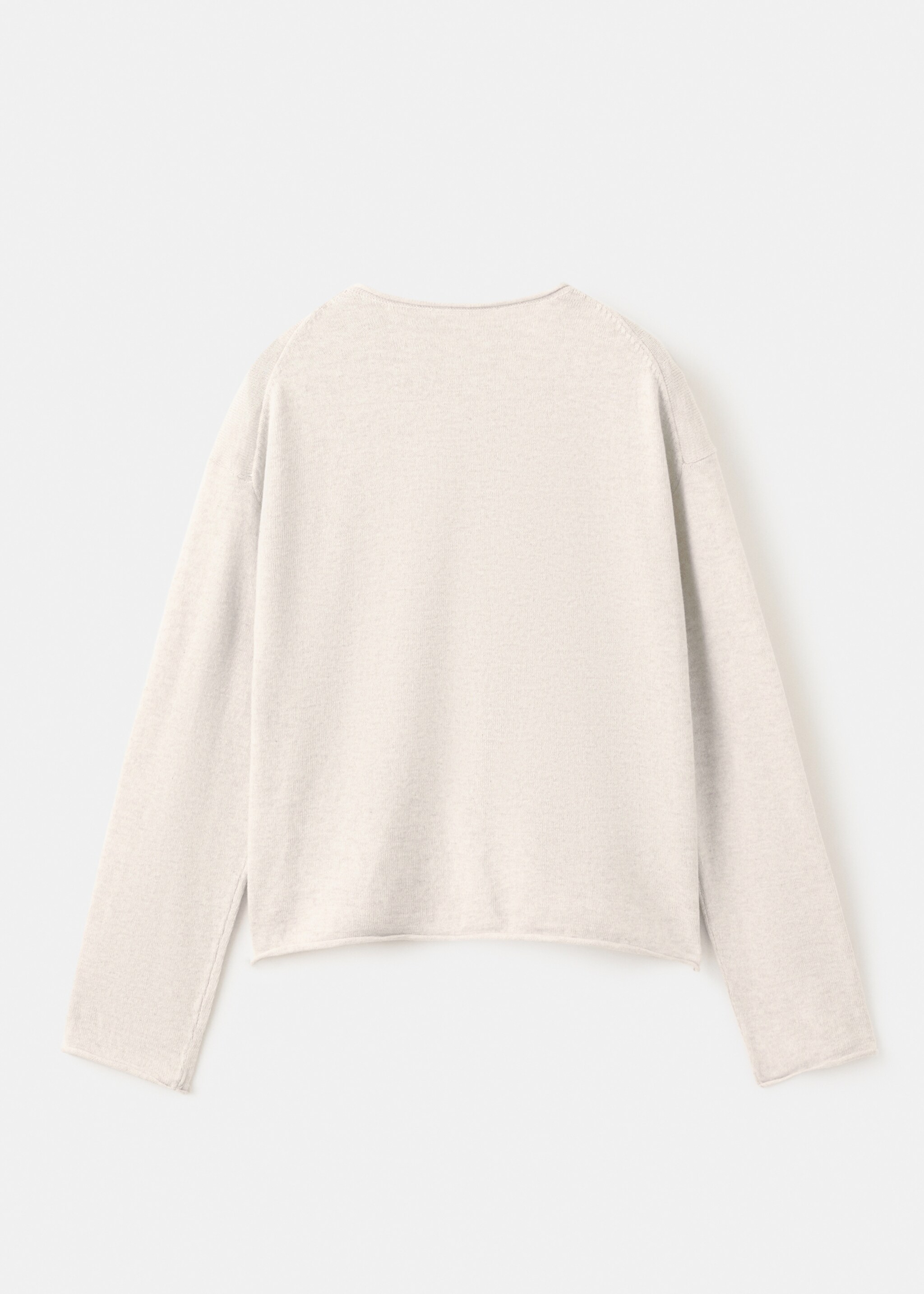 Long sleeves knit cardigan - Reverse of the article, Beige. Ref: 27081252-00.