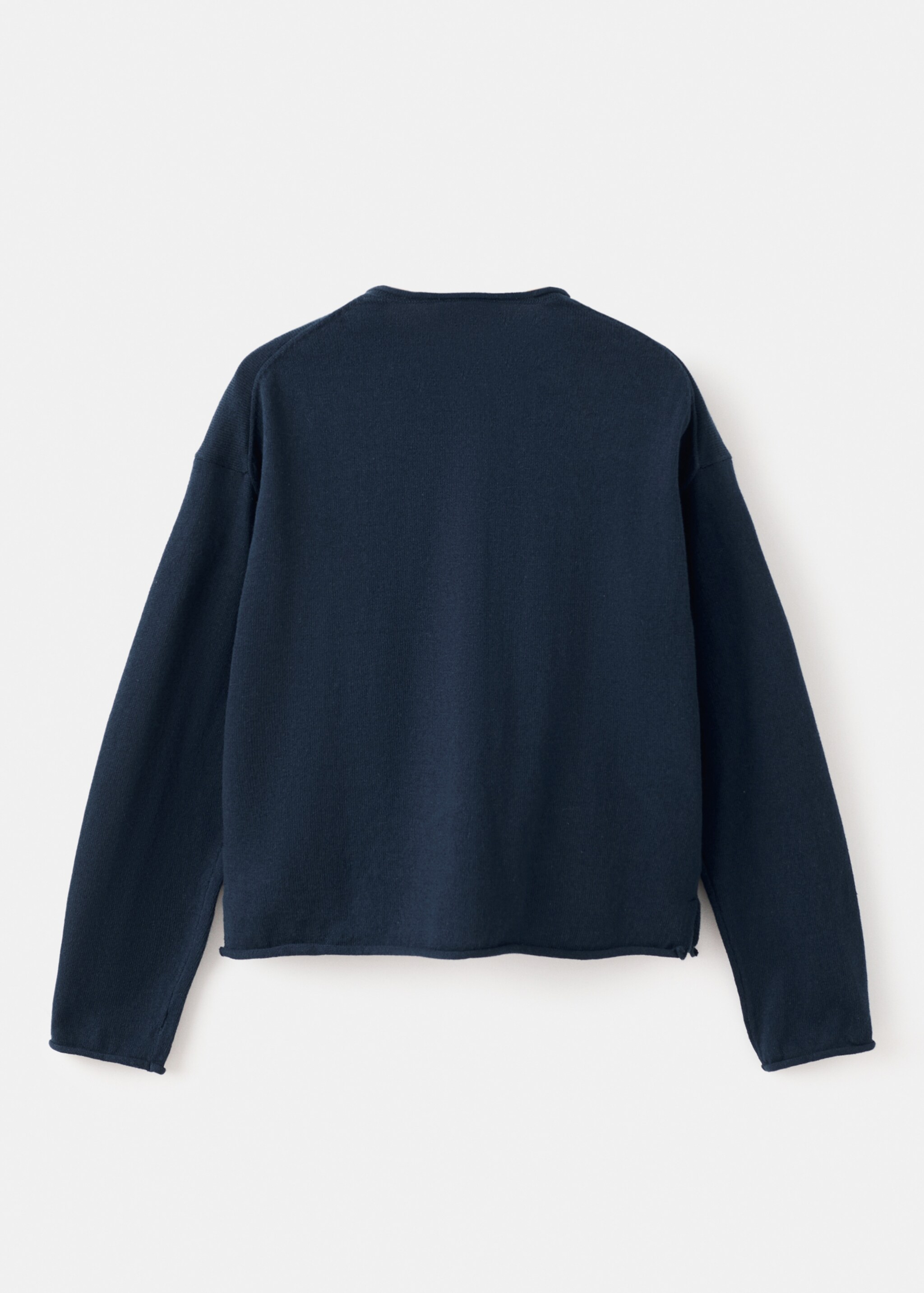 Long sleeves knit cardigan - Reverse of the article, Navy. Ref: 27081252-00.