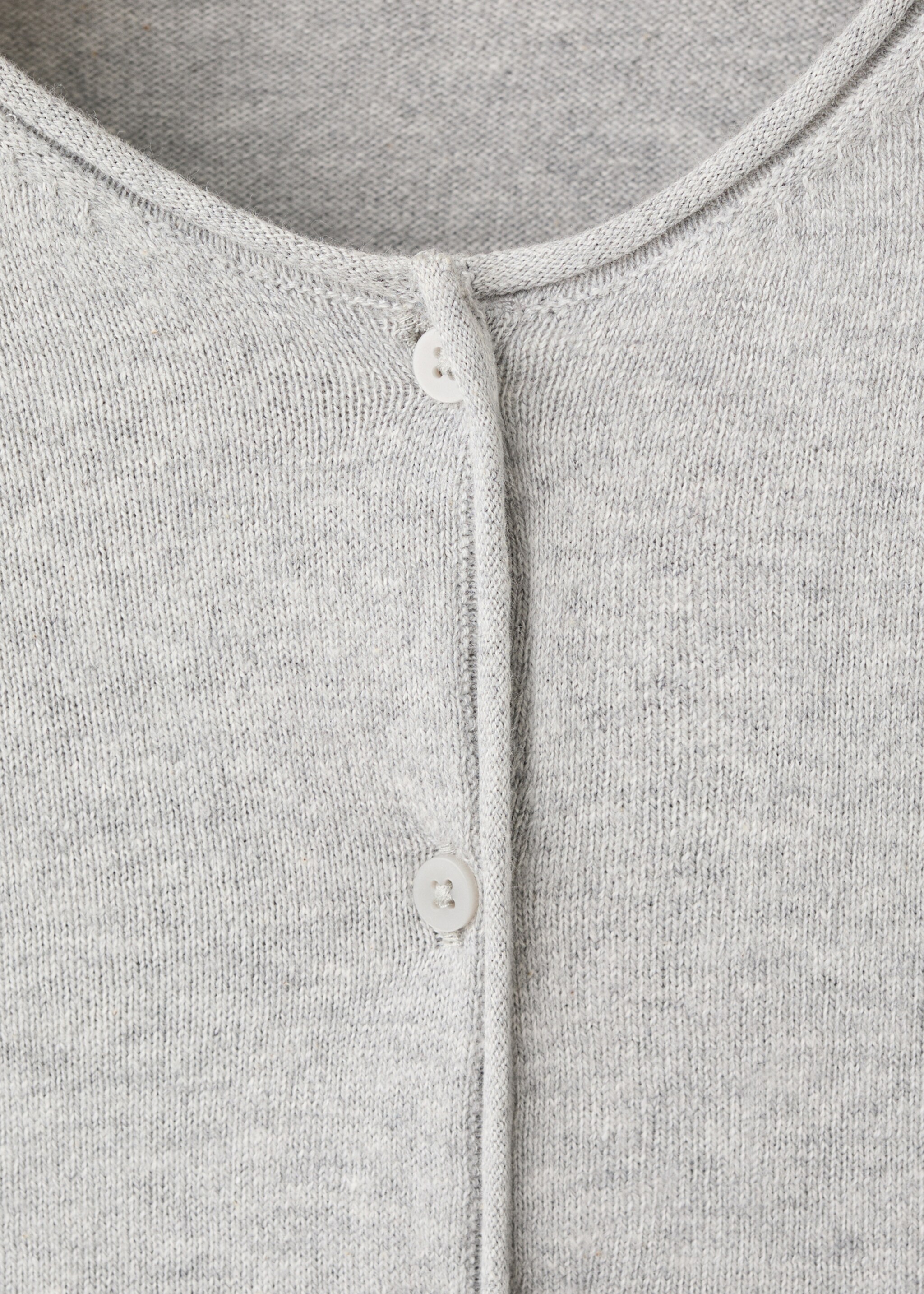 Long sleeves knit cardigan - Details of the article 8, Light Heather Grey. Ref: 27081252-00.