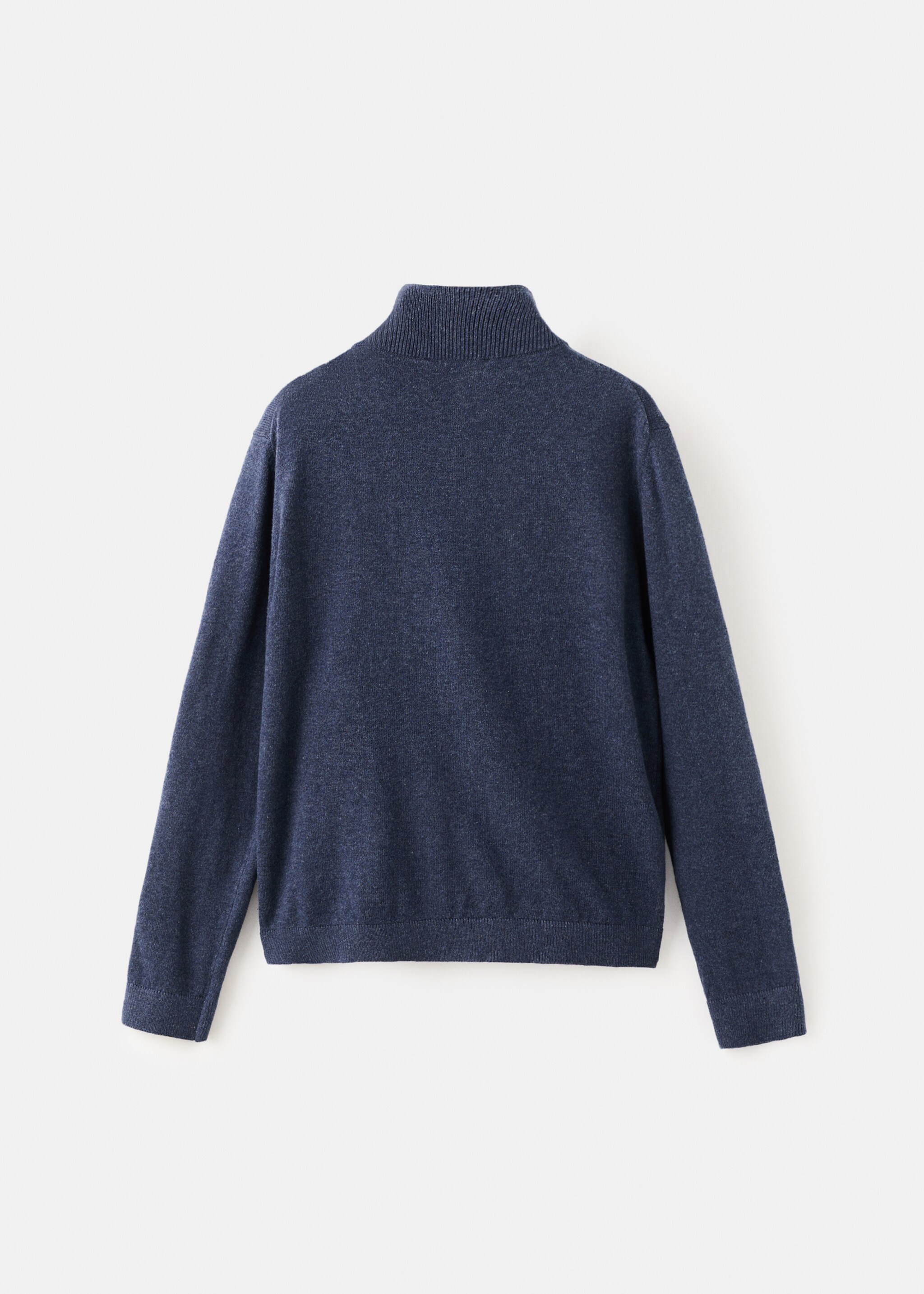 Zipped knit cardigan - Reverse of the article, Navy. Ref: 27081253-00.