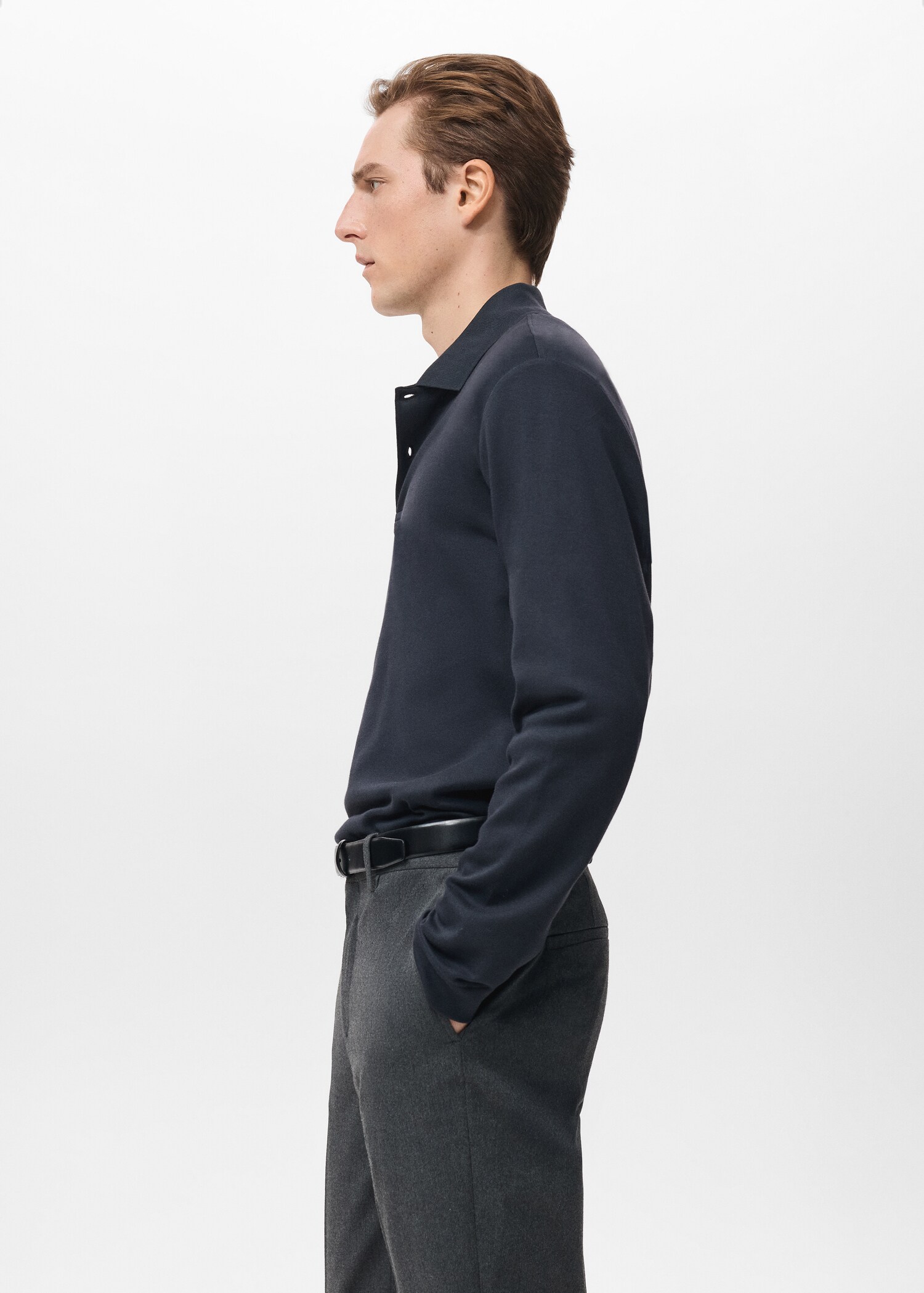 Regular-fit knitted polo sweater - Details of the article 2