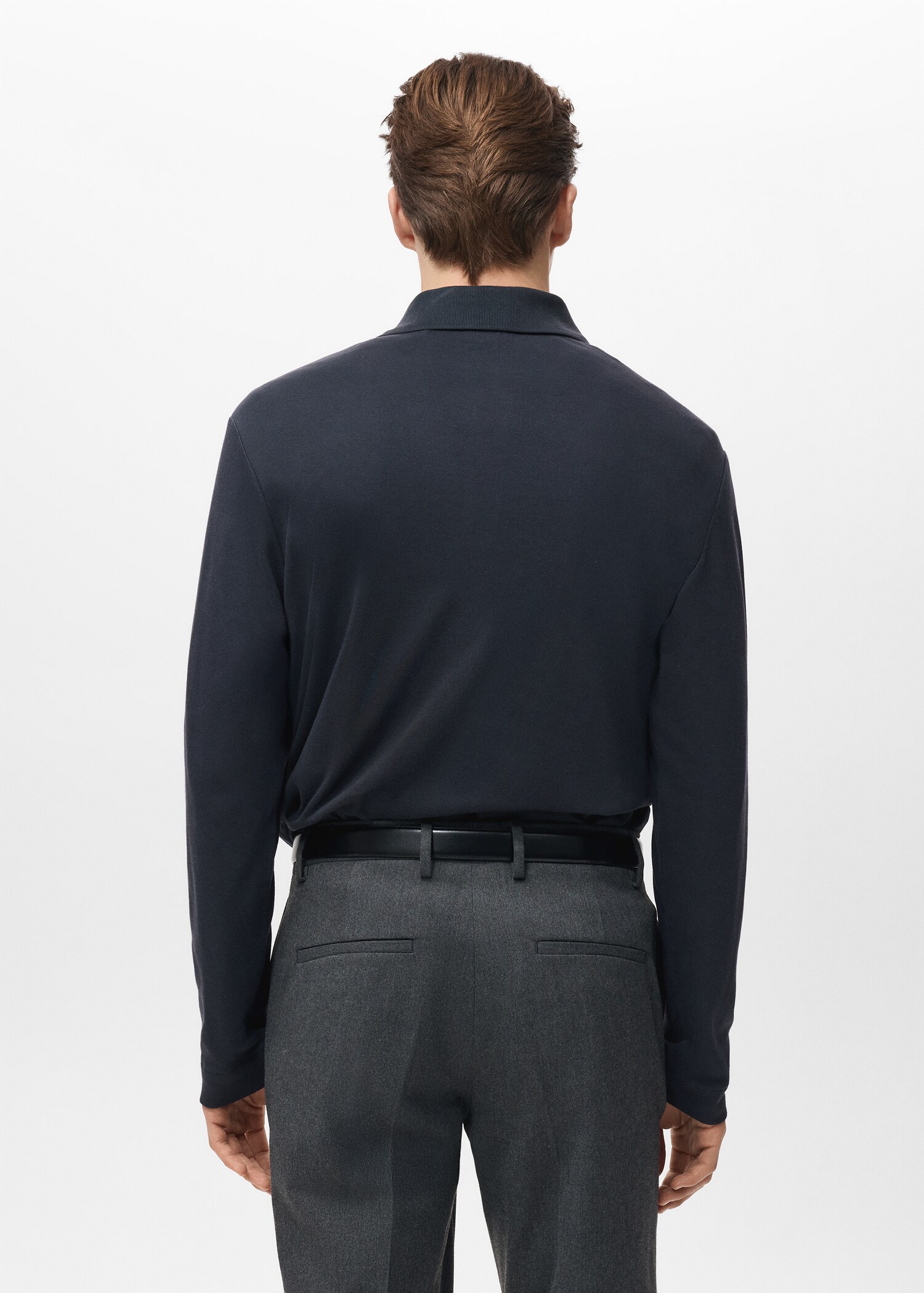 Regular-fit knitted polo sweater - Reverse of the article