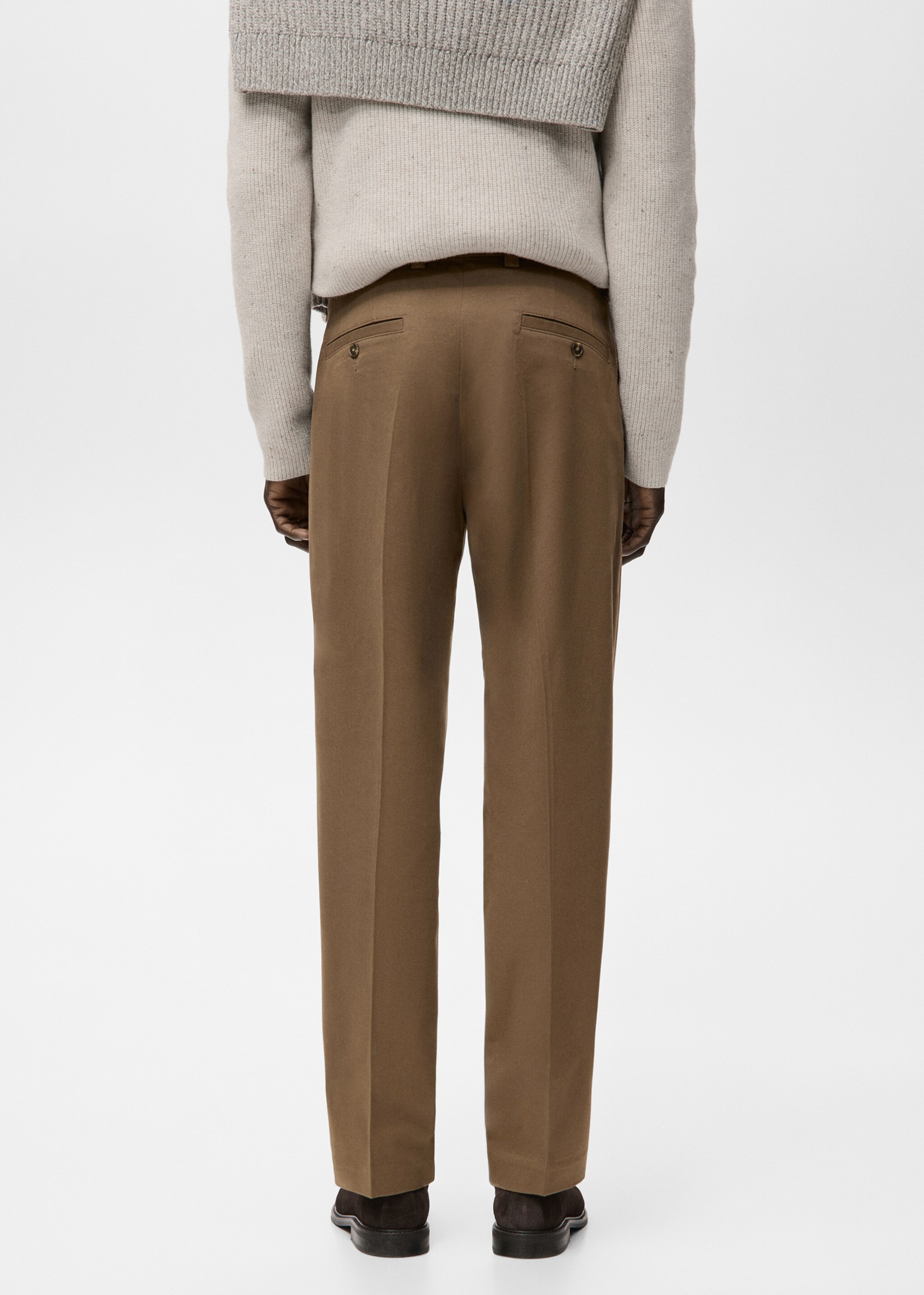 Slim fit cotton pants - Reverse of the article, Chocolate. Ref: 27081257-00.