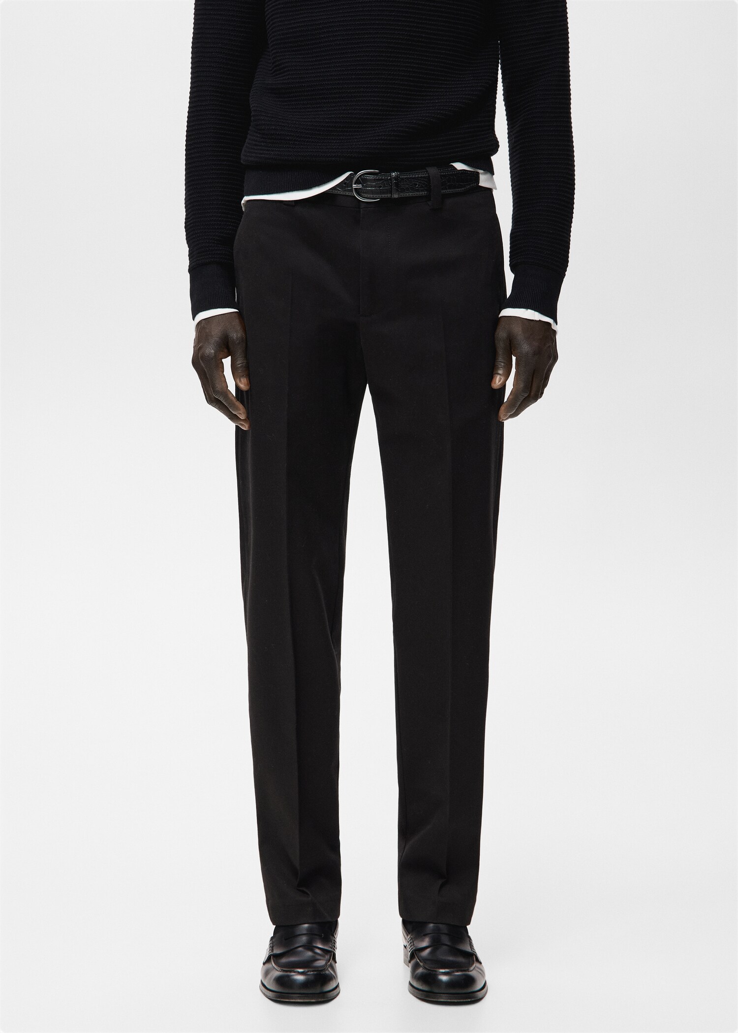 Slim fit cotton pants - Medium plane