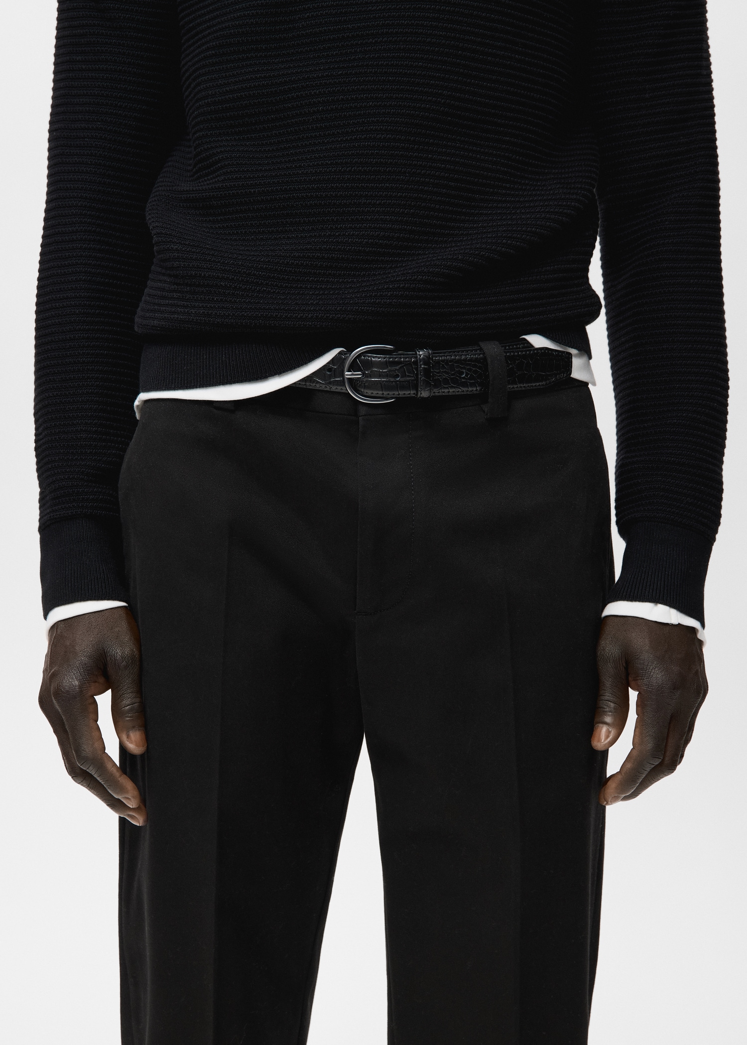 Slim fit cotton pants - Details of the article 1