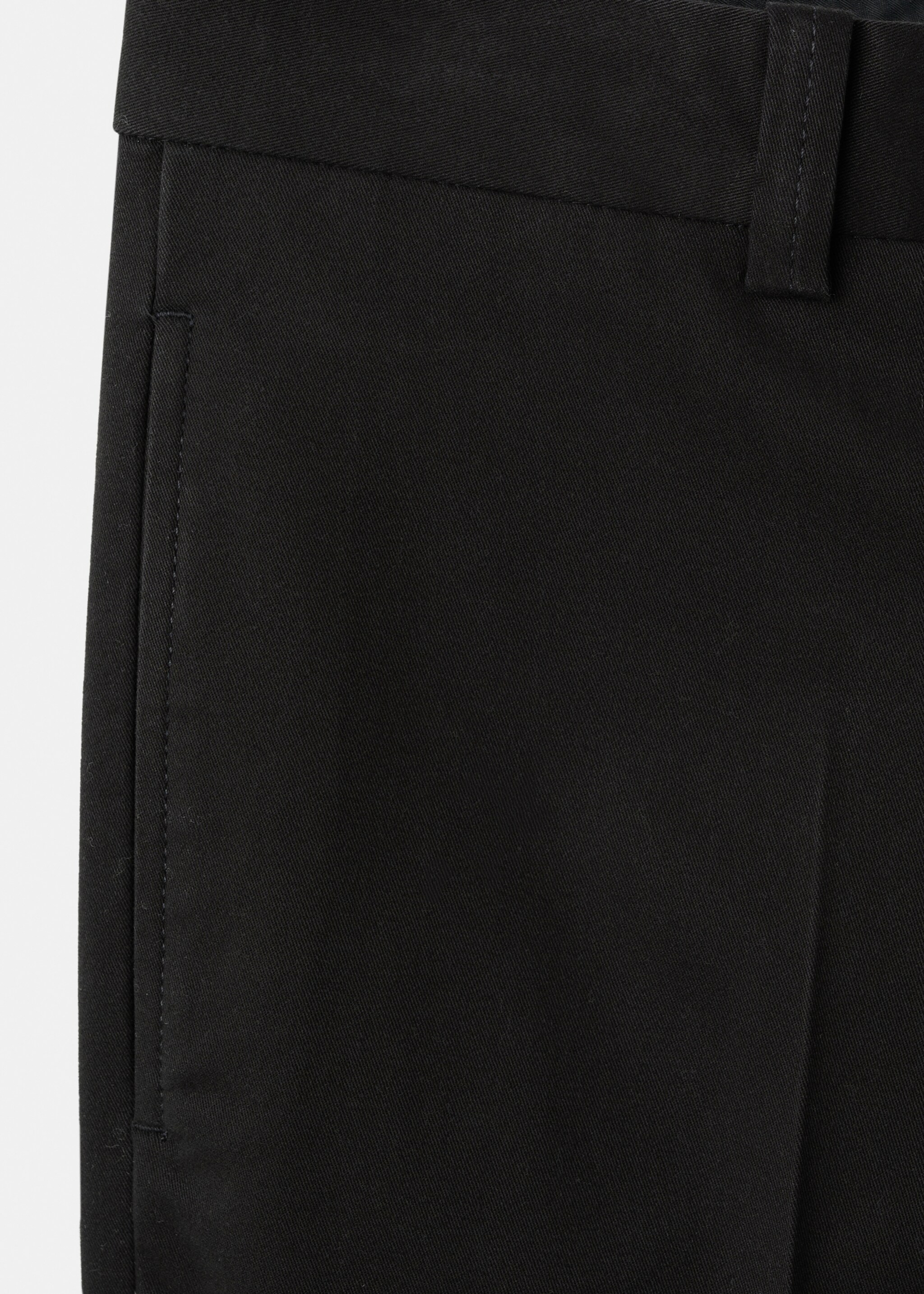 Slim fit cotton pants - Details of the article 8, Black. Ref: 27081257-00.