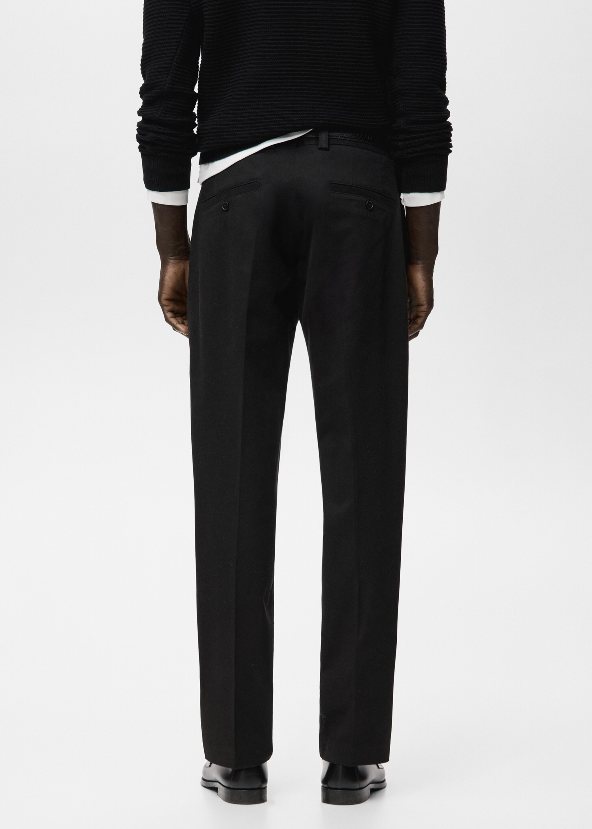Slim fit cotton pants - Reverse of the article, Black. Ref: 27081257-00.