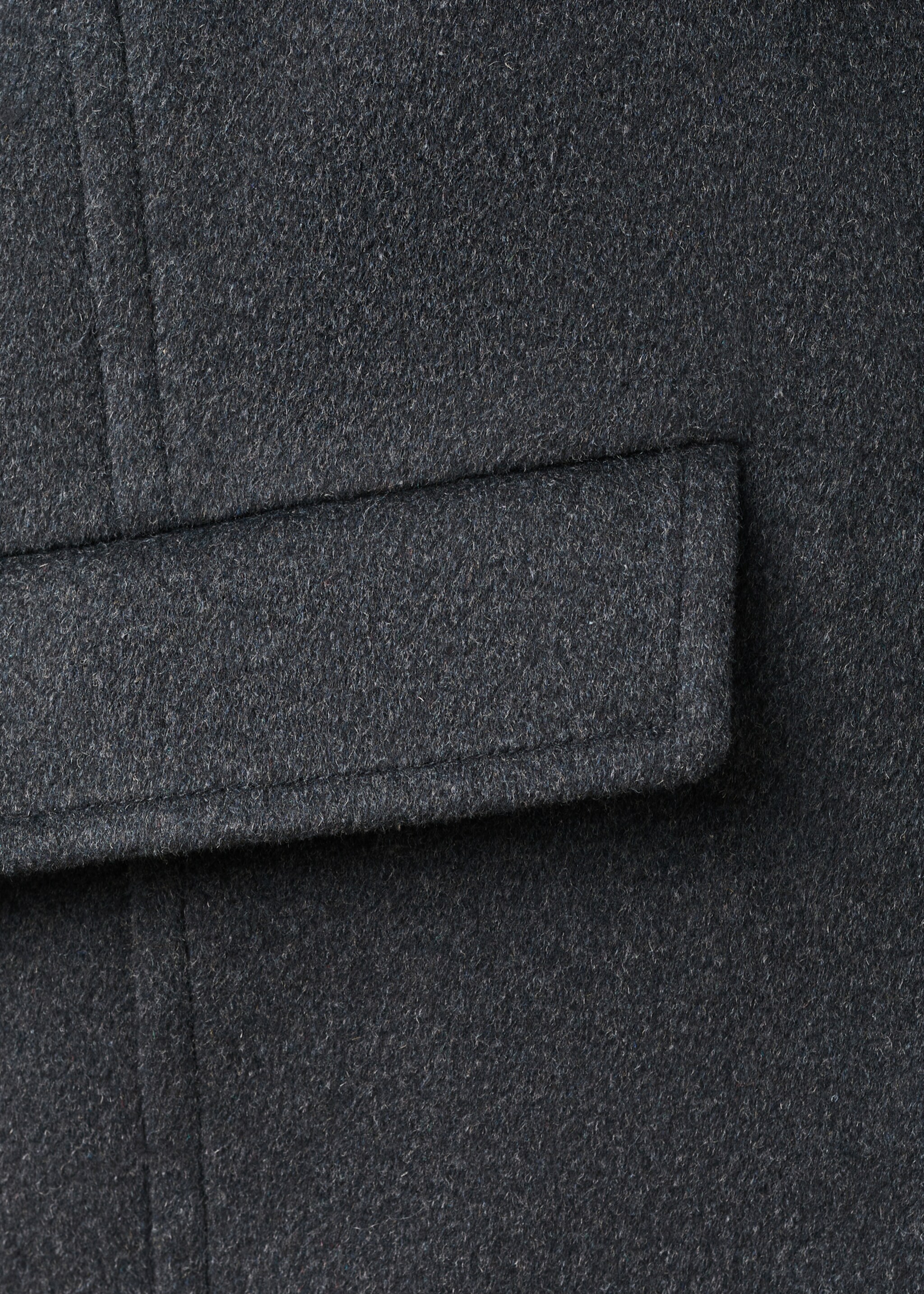 Wool-blend coat with button fastening - Details of the article 0, Grey. Ref: 27081258-00.