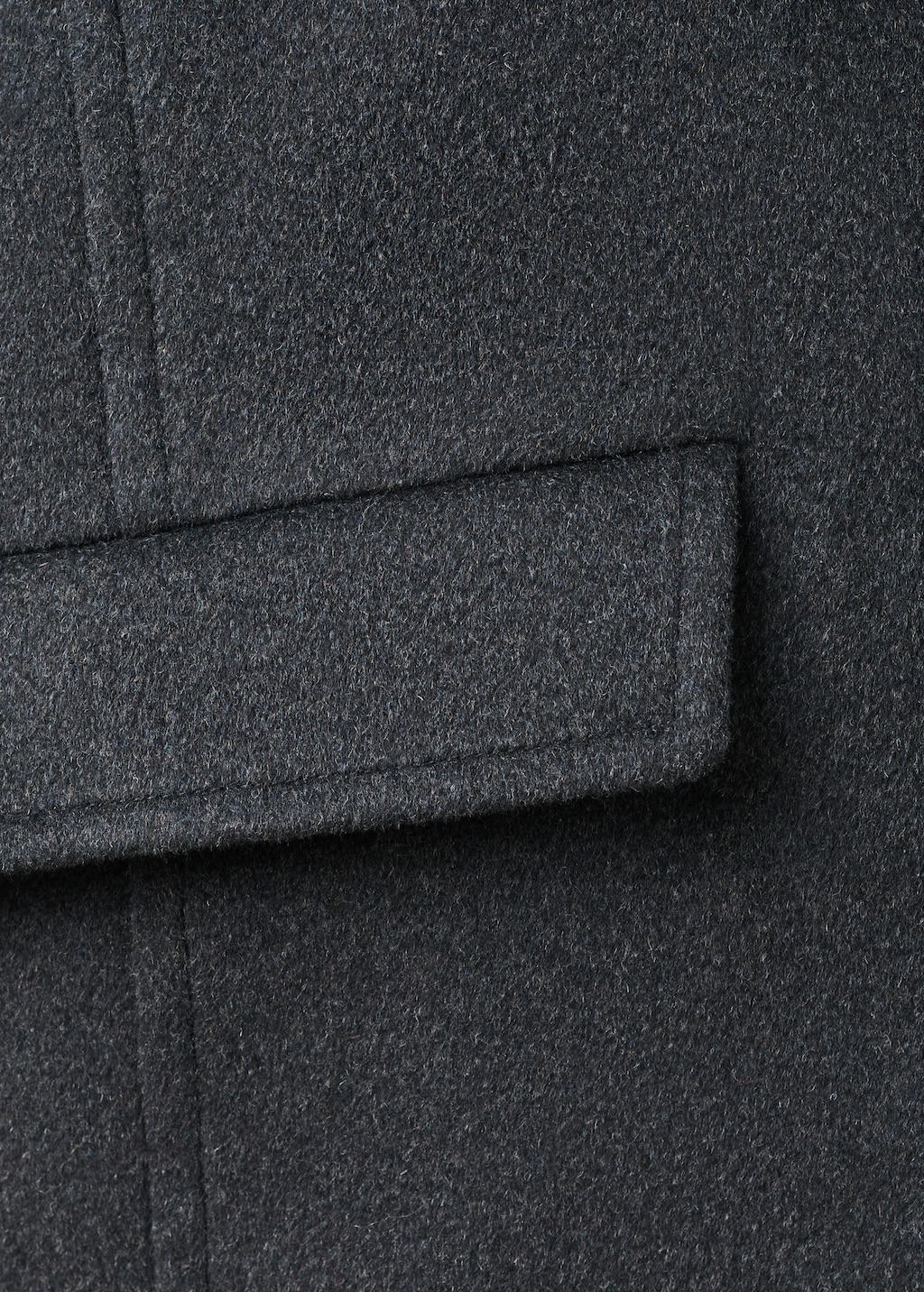 Wool-blend coat with button fastening