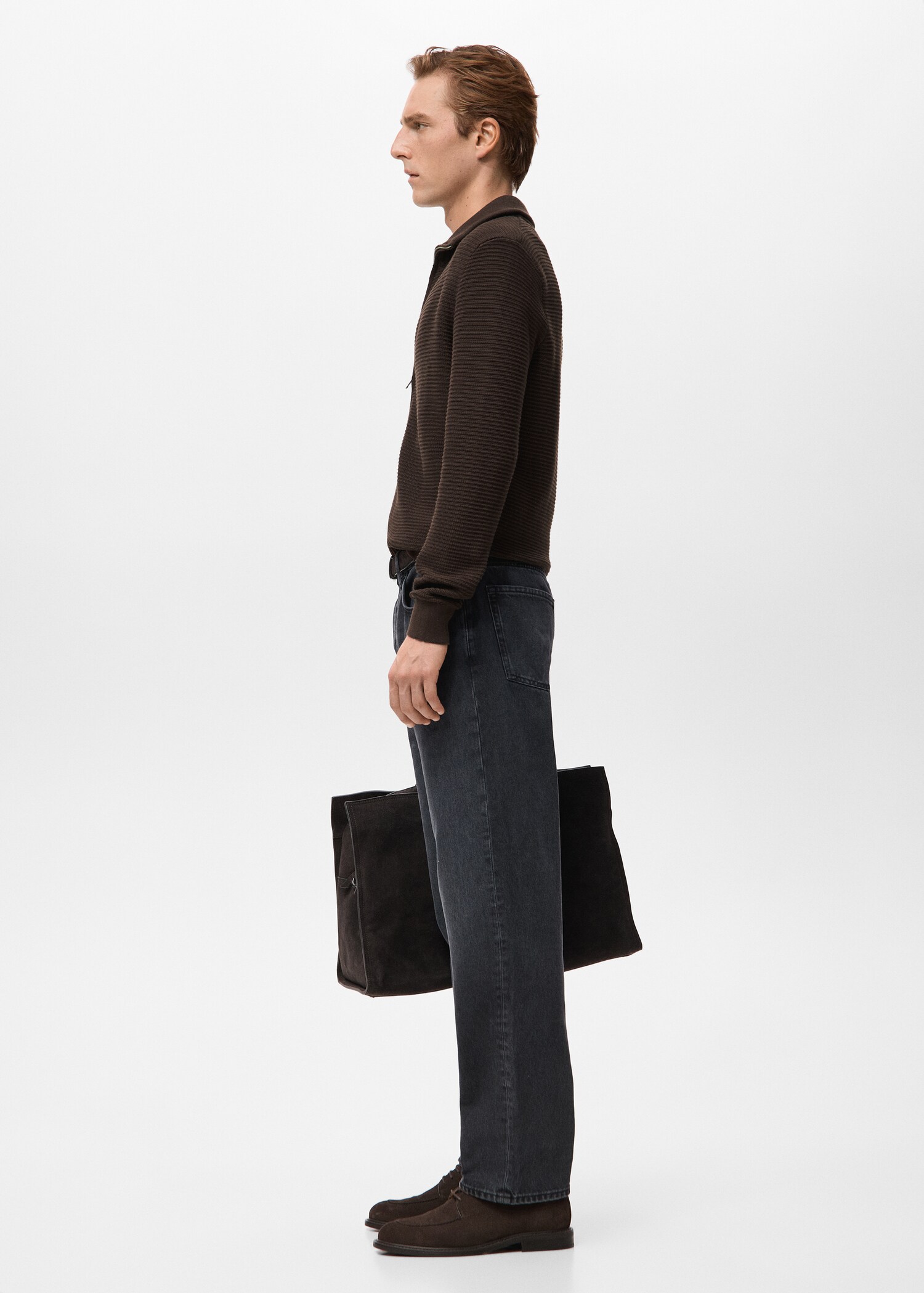 Structured knitted cardigan with zip - Details of the article 2