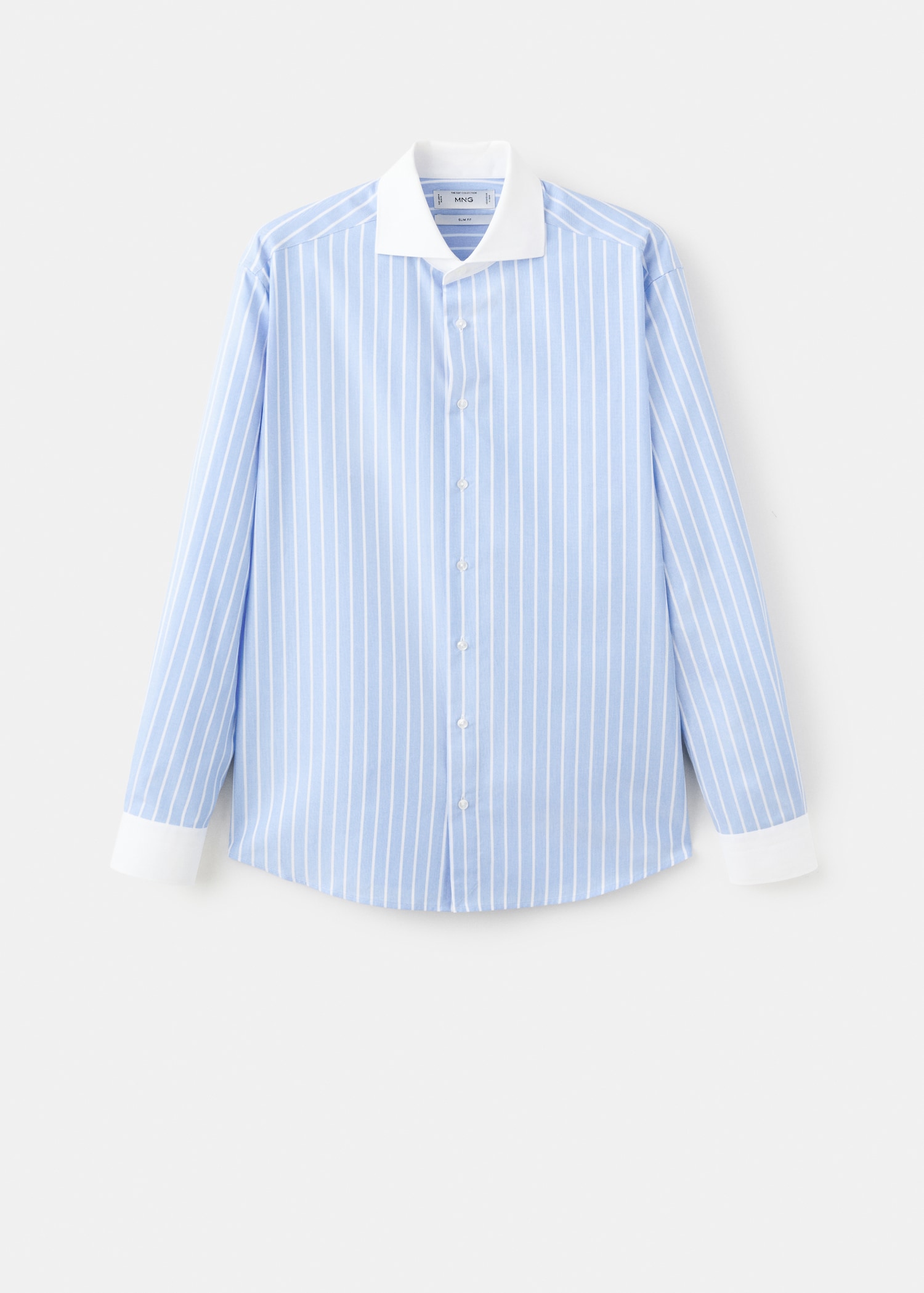 Gestreiftes Slim-Fit-Anzughemd - Artikel ohne Model