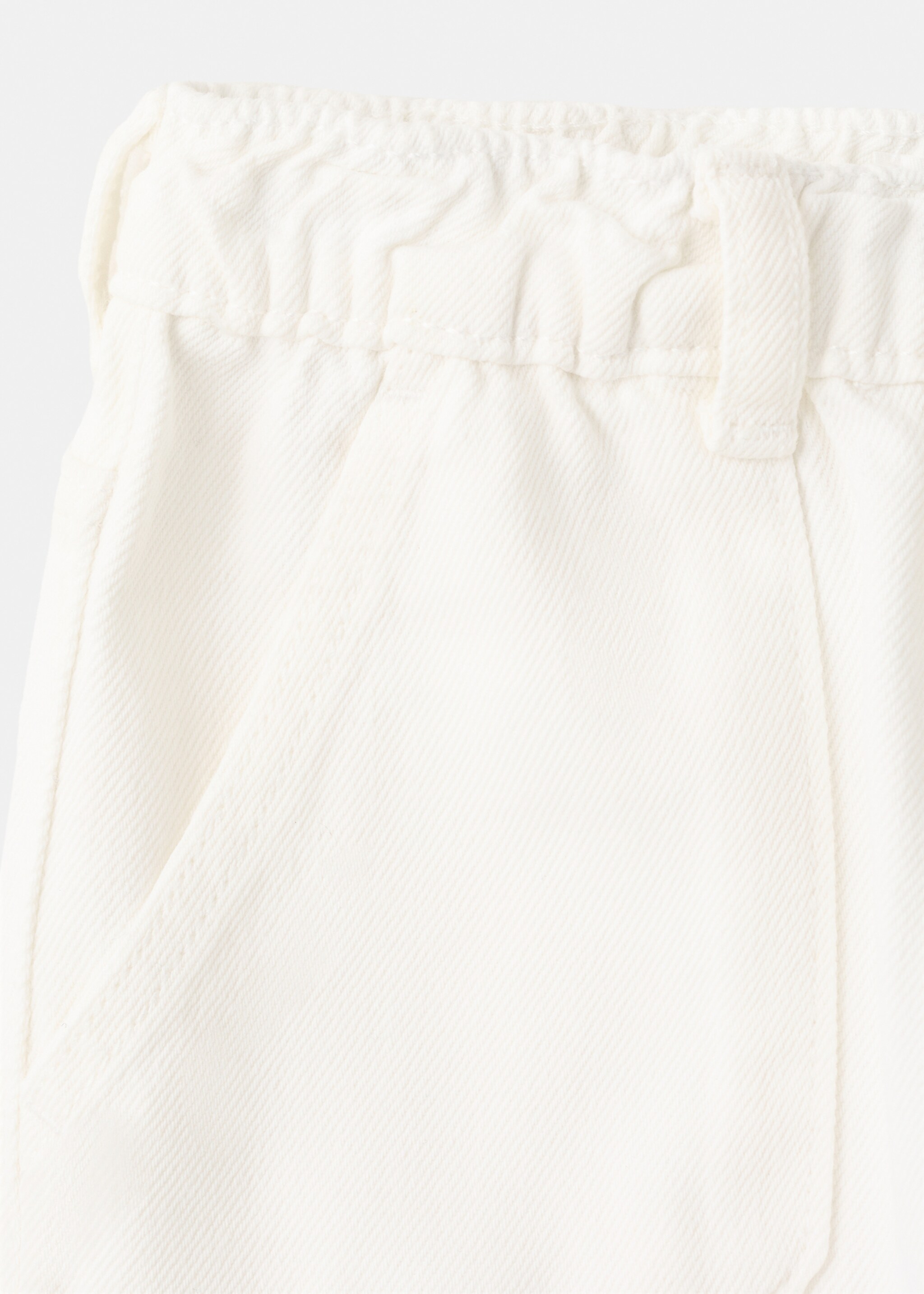 Straight-fit jeans with elastic waist - Details of the article 0, White. Ref: 27081261-00.