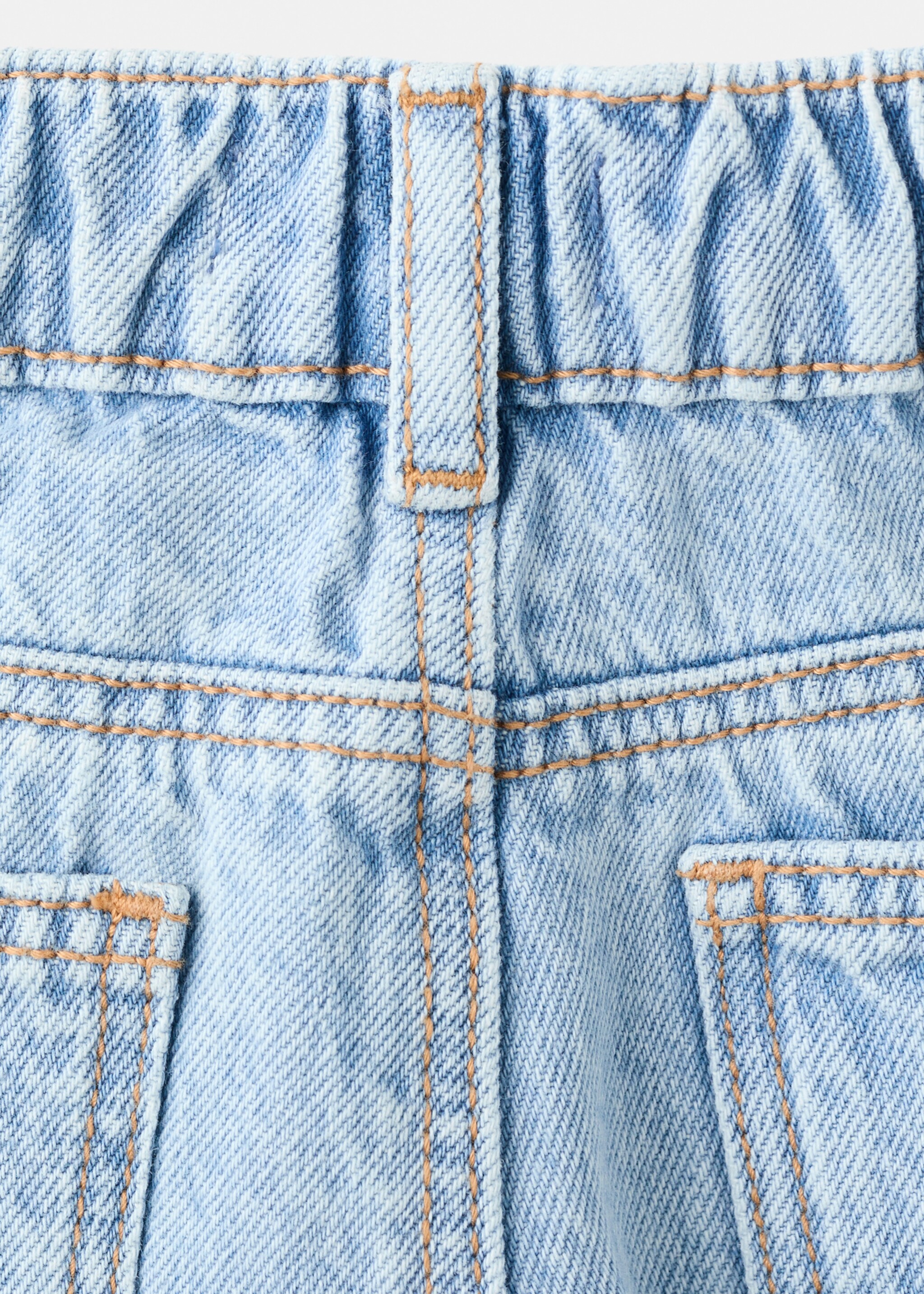 Straight-fit jeans with elastic waist - Details of the article 0, Light Blue. Ref: 27081261-00.