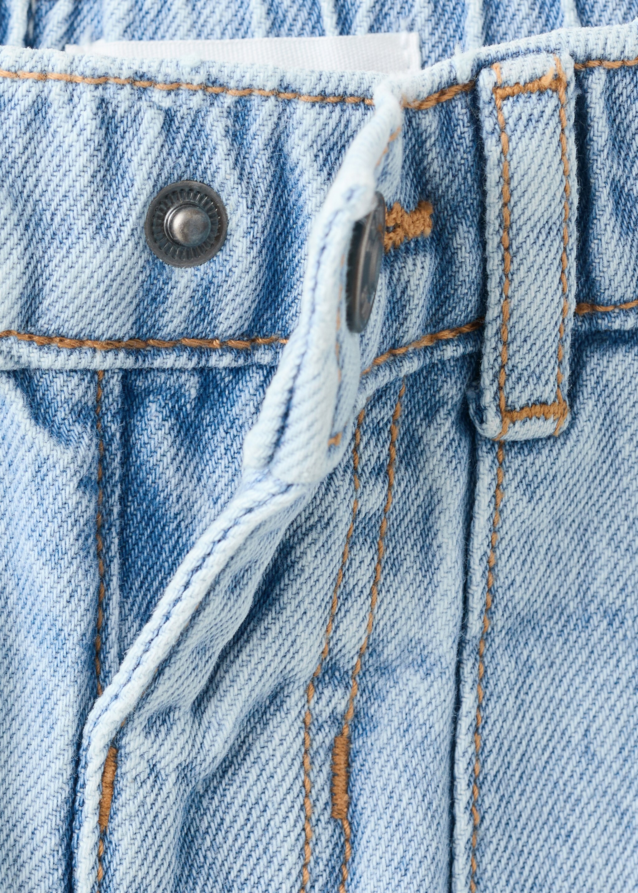 Straight-fit jeans with elastic waist - Details of the article 8, Light Blue. Ref: 27081261-00.