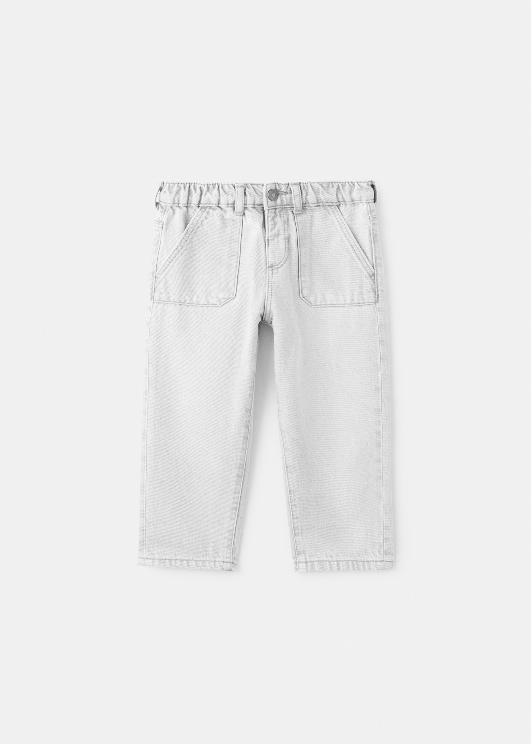 Jean droit taille élastique - Article sans modèle, Gris denim. Ref: 27081261-00.