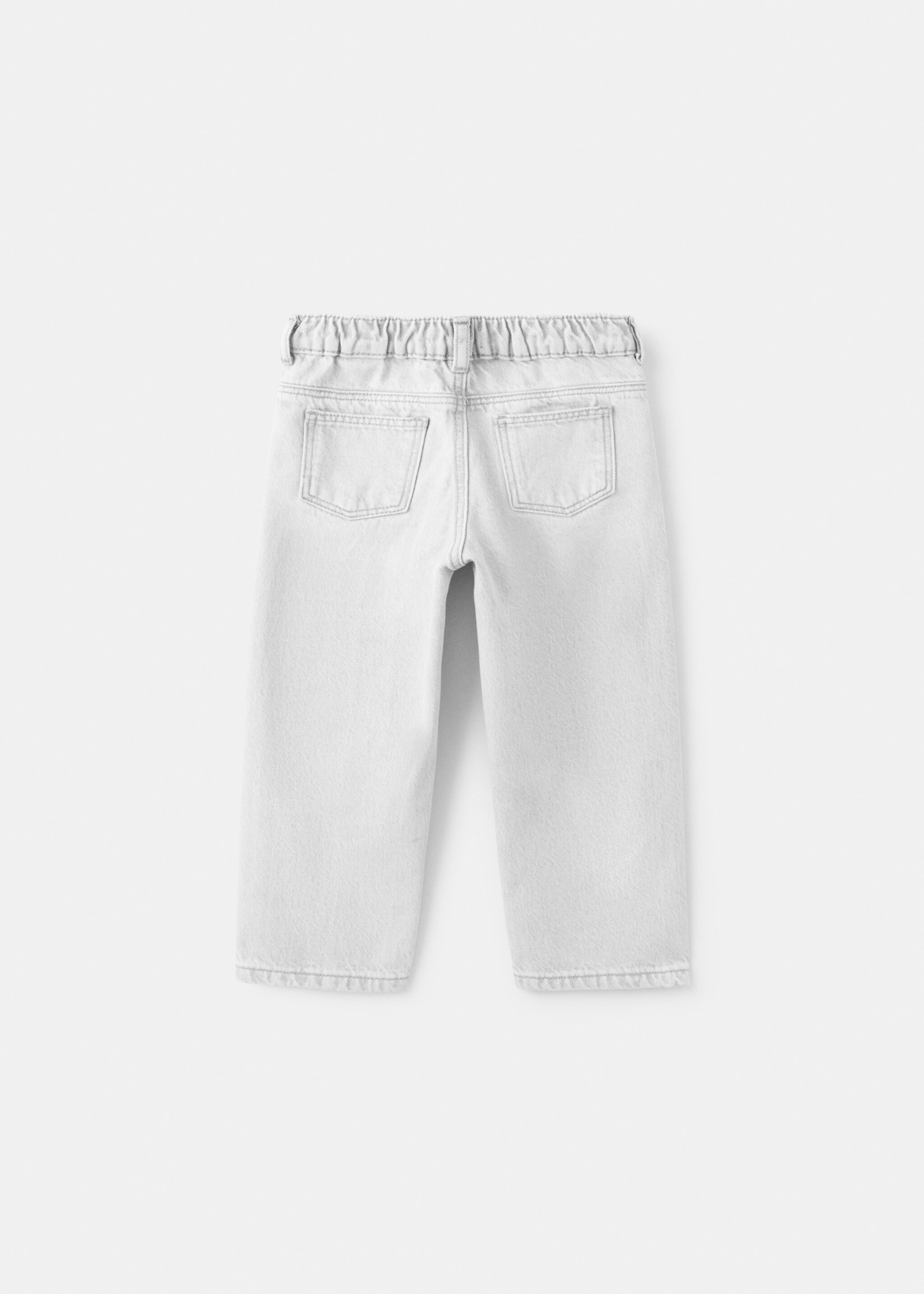 Jean droit taille élastique - Verso de l’article, Gris denim. Ref: 27081261-00.