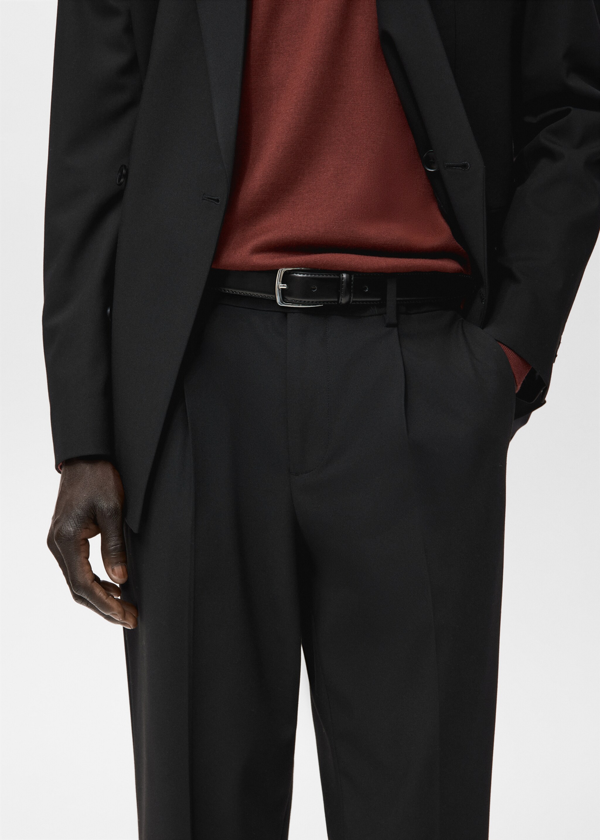 Boston regular-fit suit trousers - Details of the article 1, Black. Ref: 27081262-00.