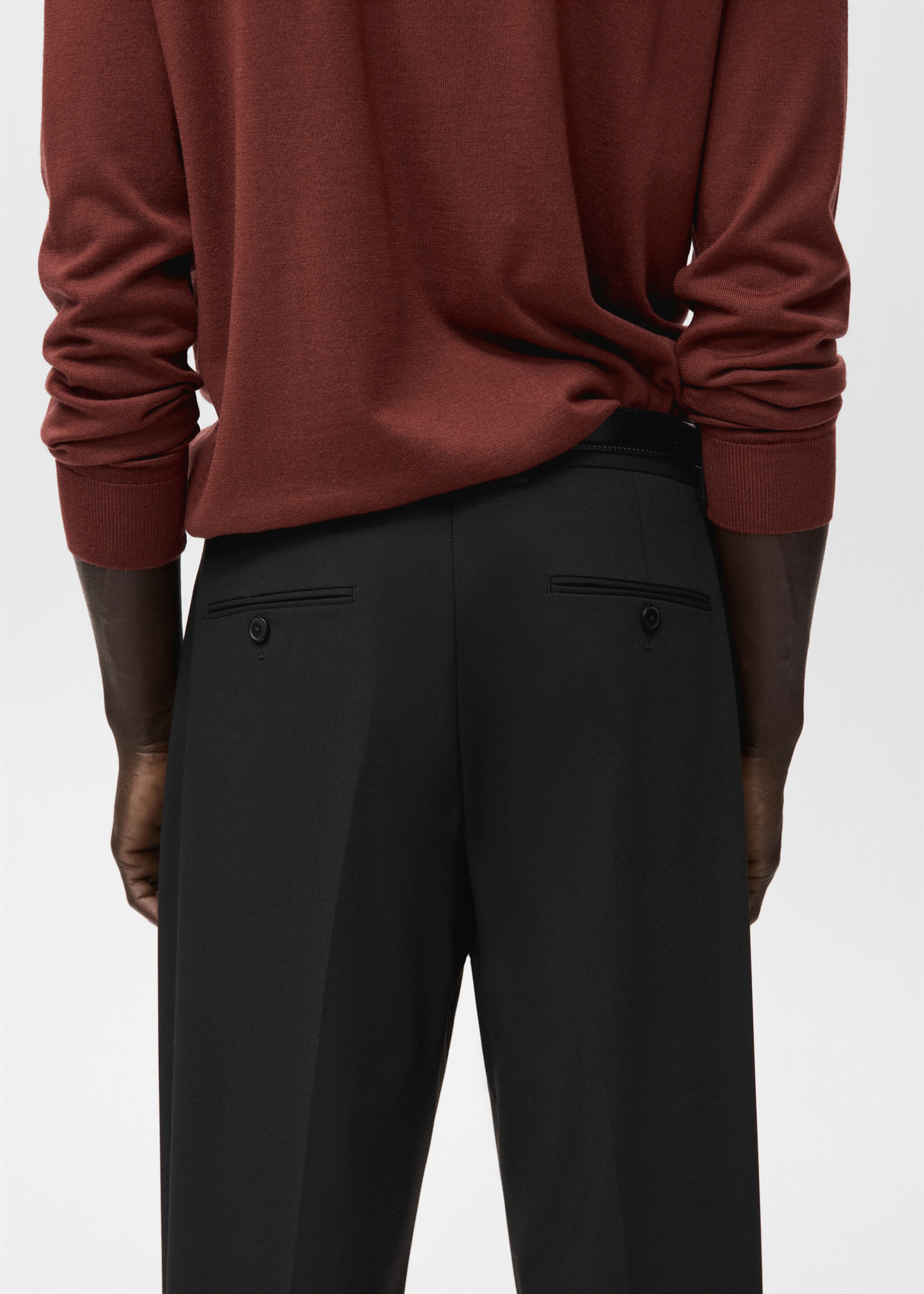 Boston regular-fit suit trousers - Details of the article 6, Black. Ref: 27081262-00.