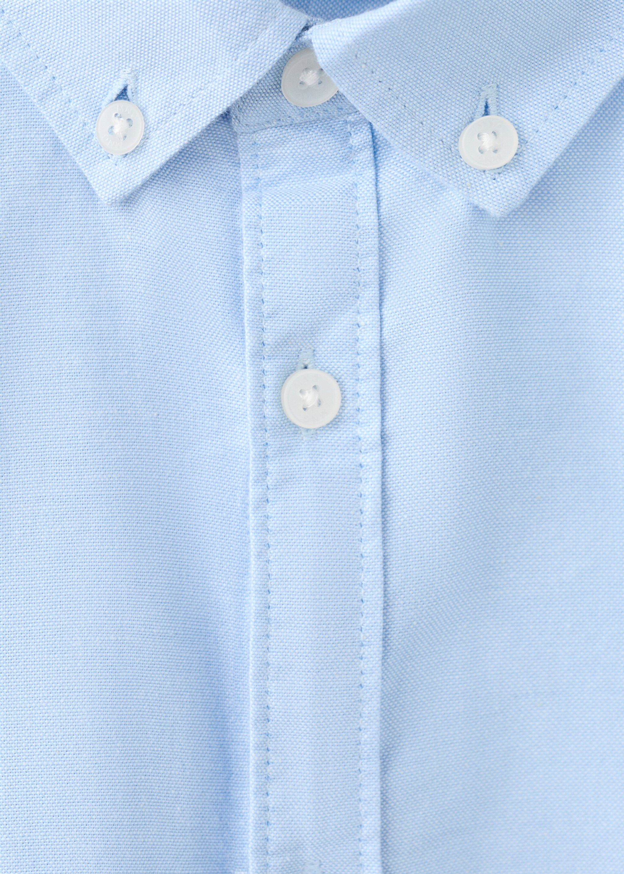 Oxford cotton shirt - Details of the article 8, Sky Blue. Ref: 27081263-00.