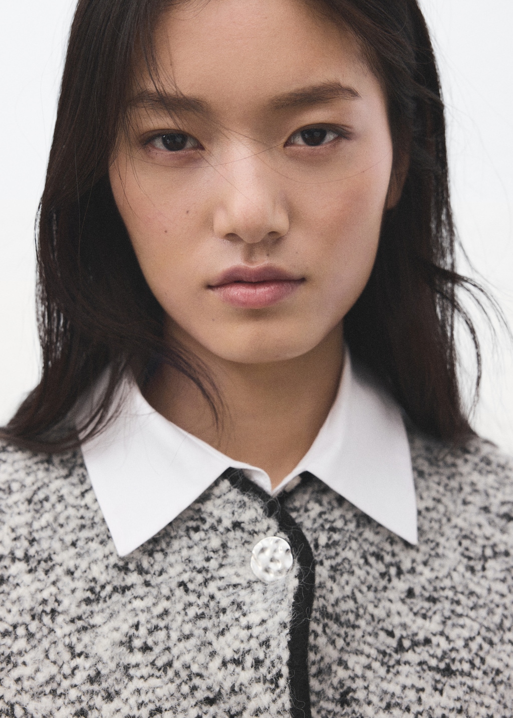 Mango Flecked cotton-blend jacket