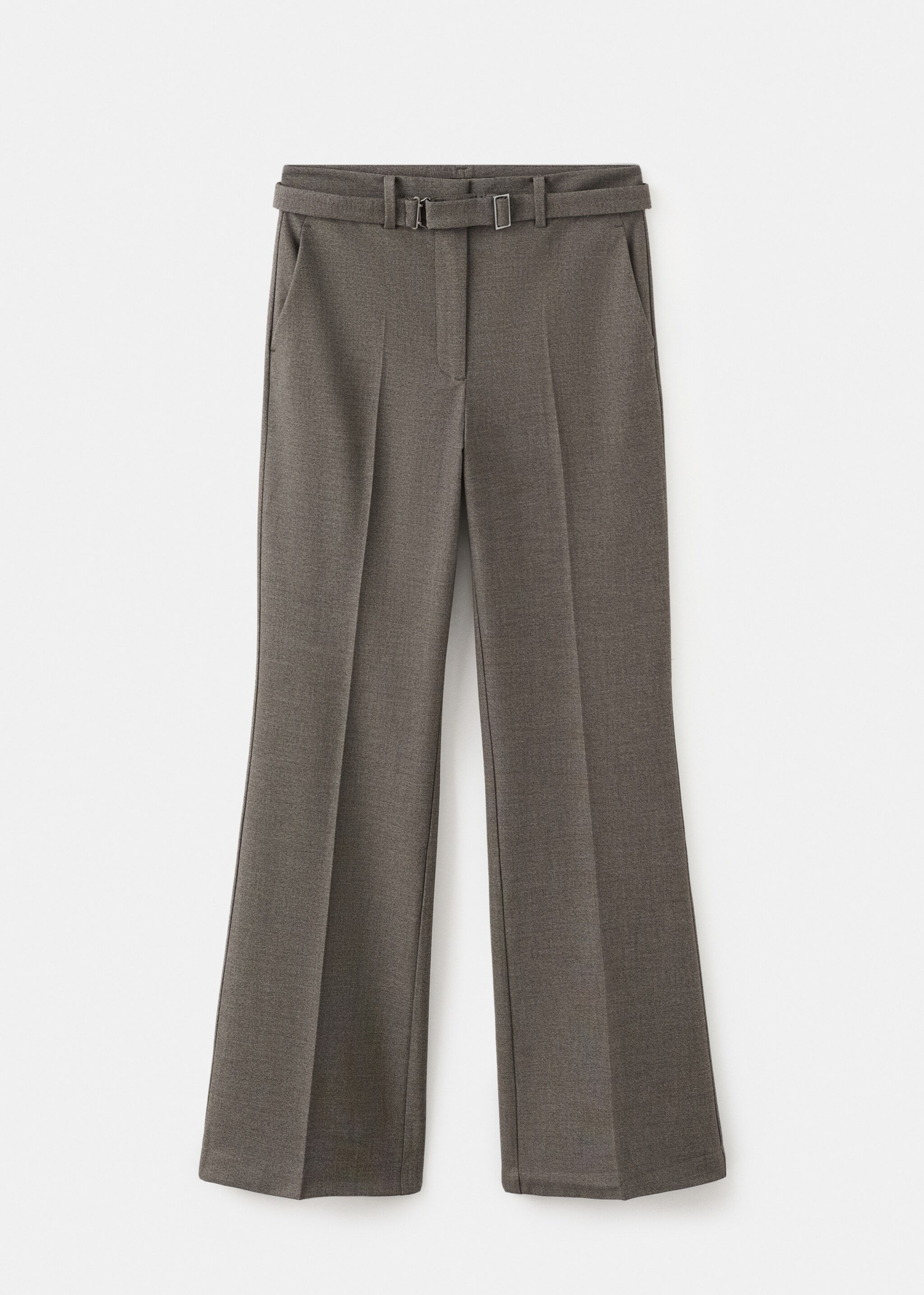 Belt straight-fit trousers - Article without model, Brown. Ref: 27081268-00.