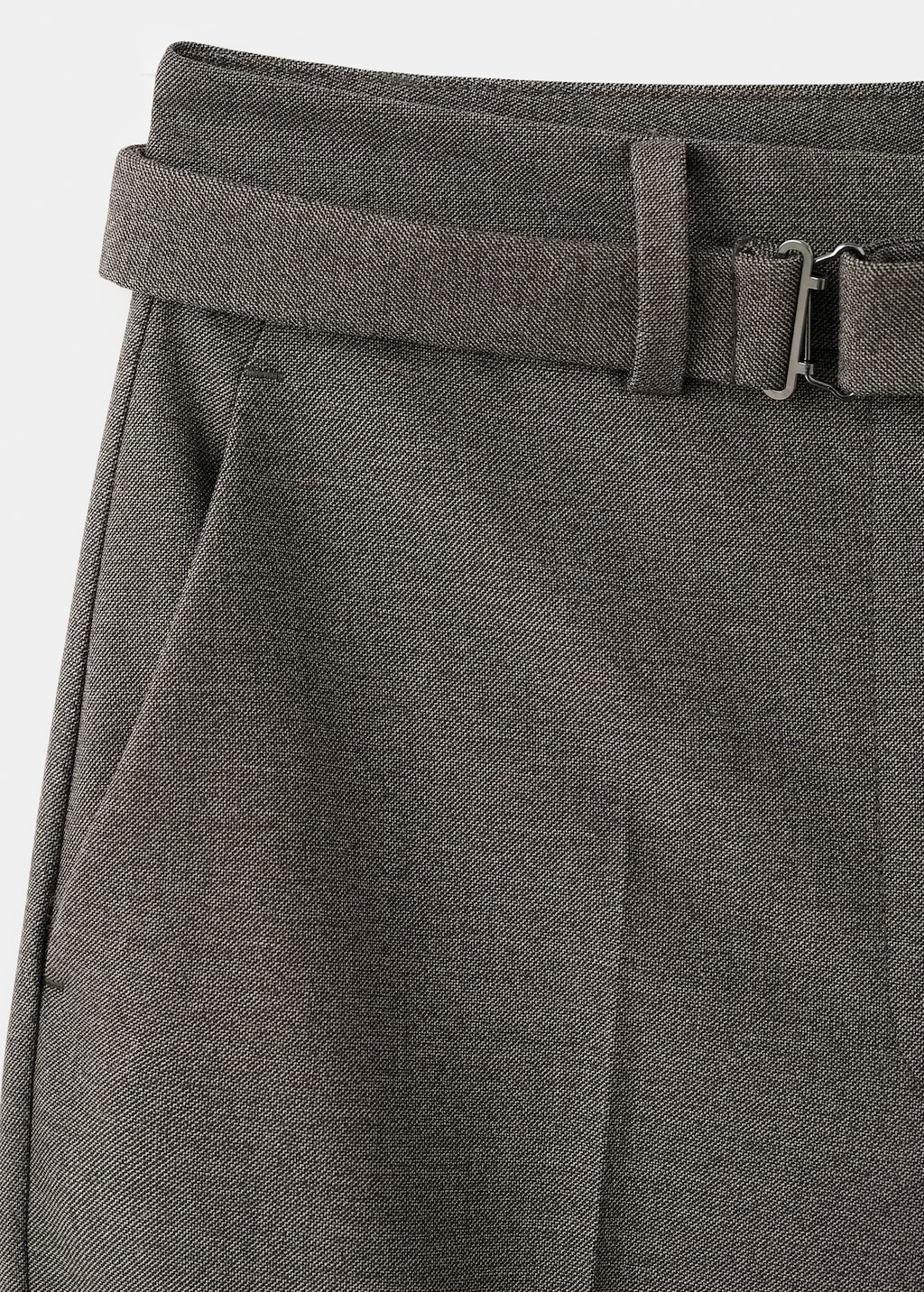 Belt straight-fit pants