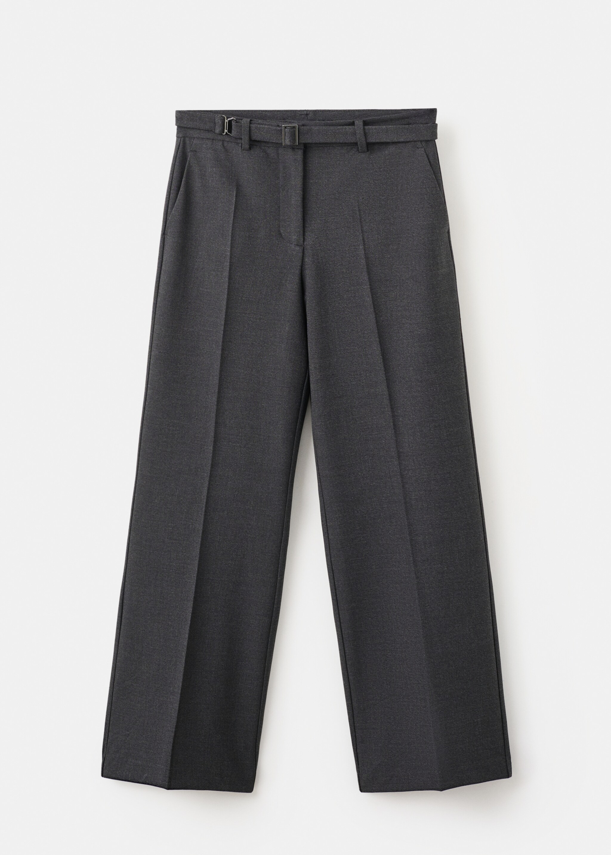Belt straight-fit trousers - Article without model, Grey. Ref: 27081268-00.