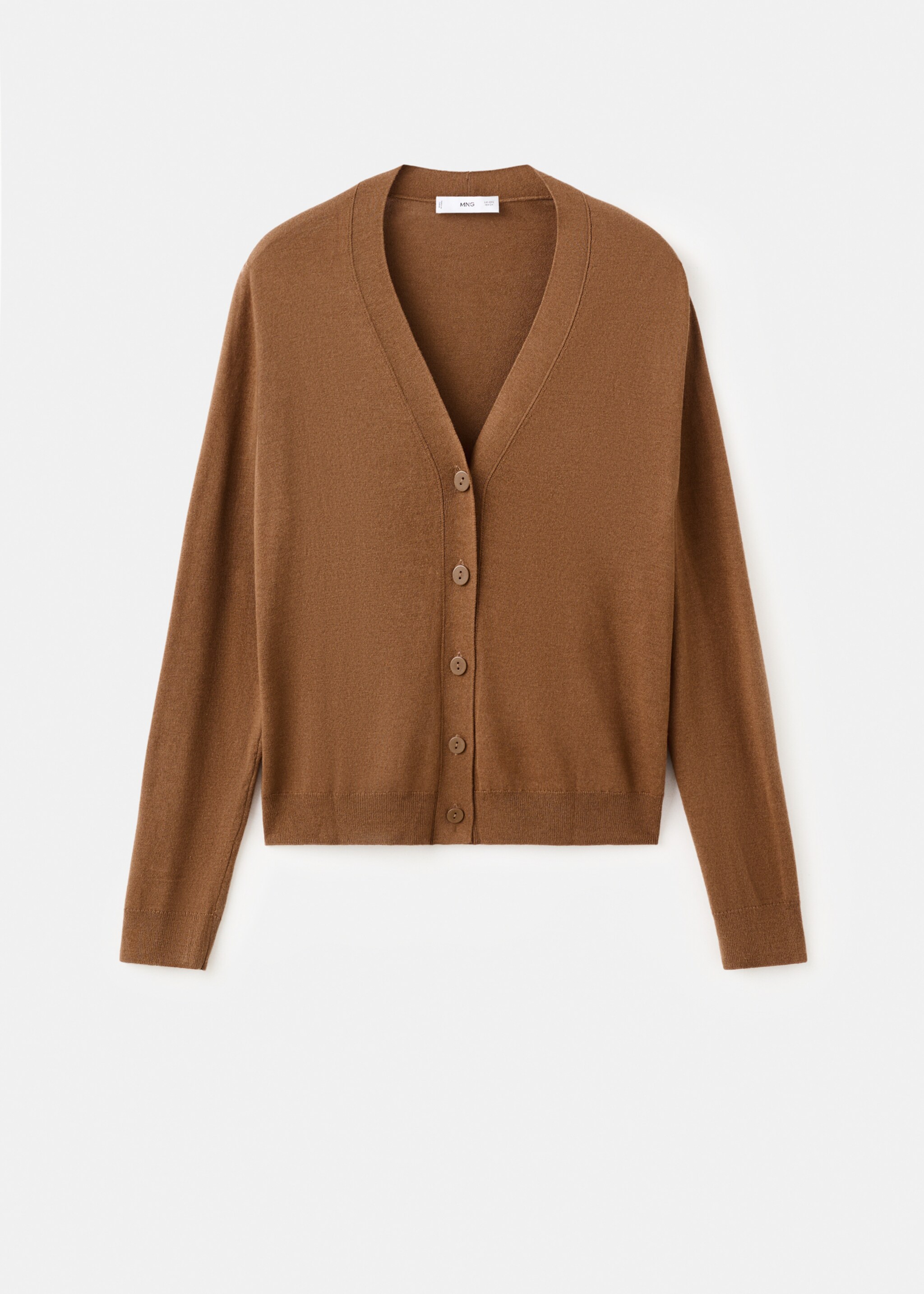 Cardigan maille col V - Article sans modèle, Tabac. Ref: 27081269-00.