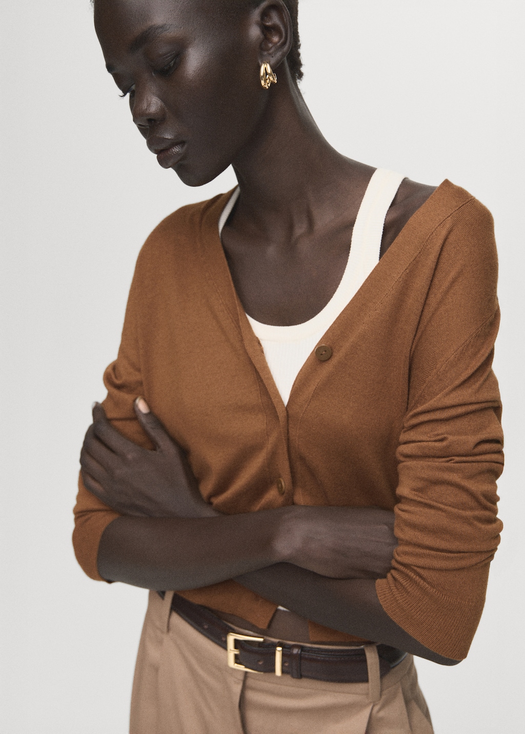 Mango V-neck knitted cardigan