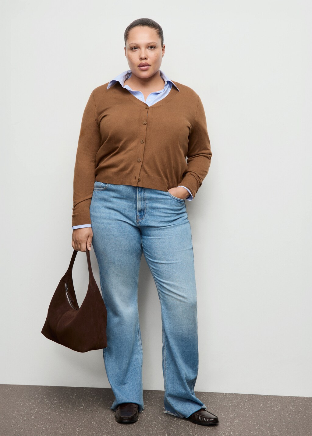 Mango V-neck knitted cardigan