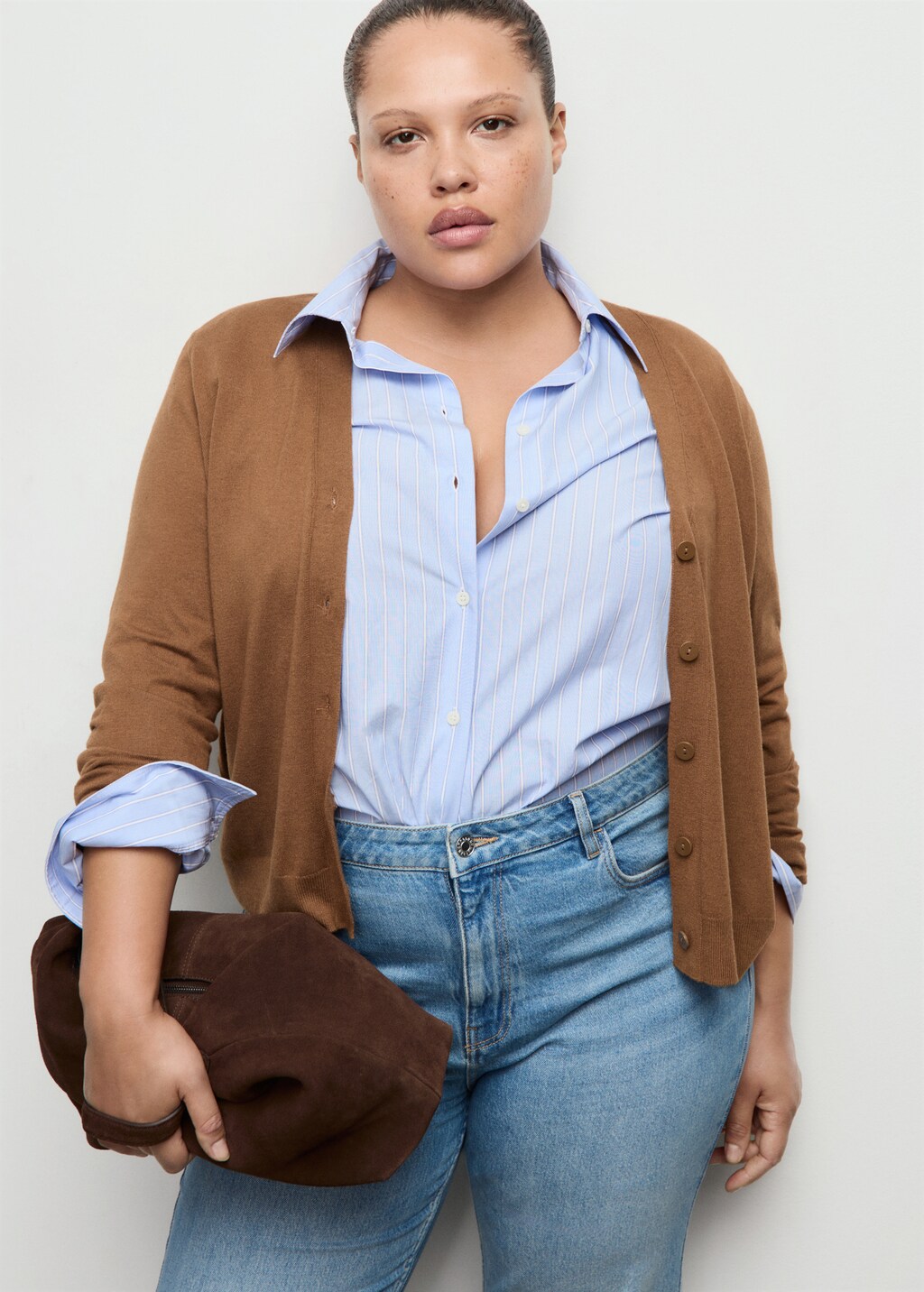 Mango V-neck knitted cardigan