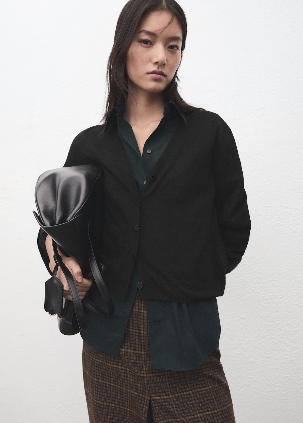 Mango V-neck knitted cardigan