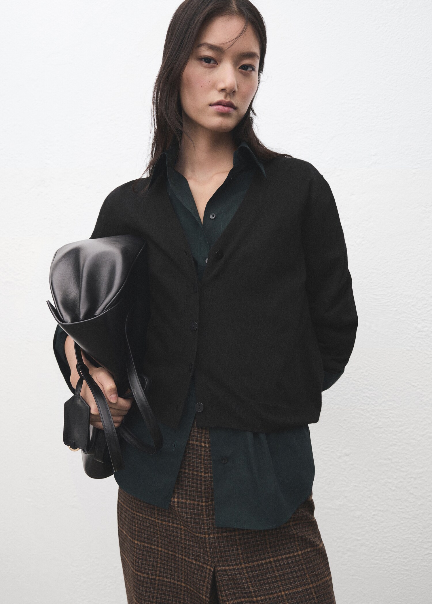 Cardigan maille col V - Plan moyen