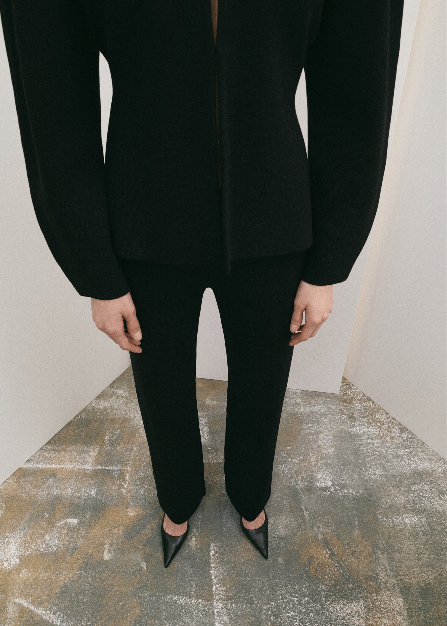 Side slit knit trousers - Medium plane