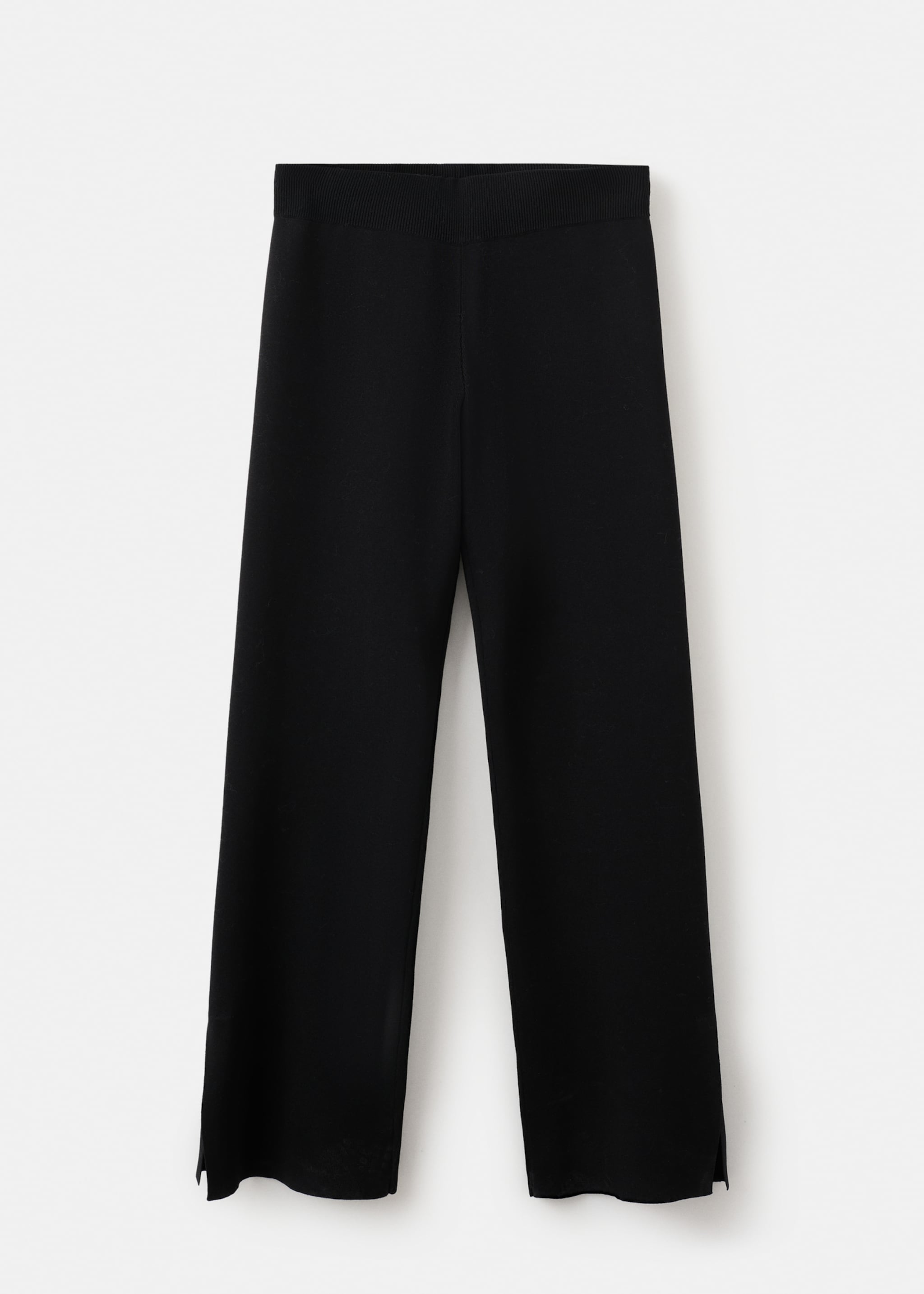 Side slit knit trousers - Article without model, Black. Ref: 27081270-00.