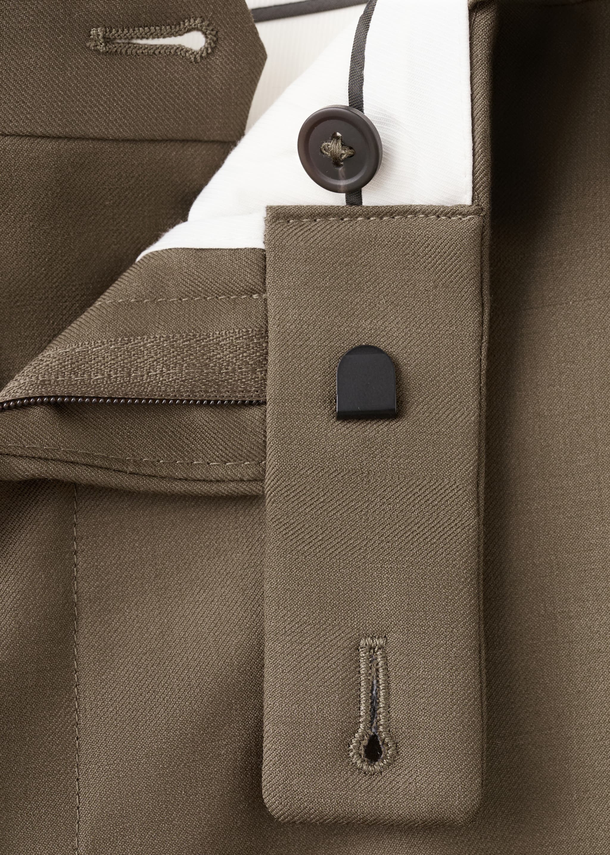 Turin 100% virgin wool suit trousers - Details of the article 8, Brown. Ref: 27081271-00.