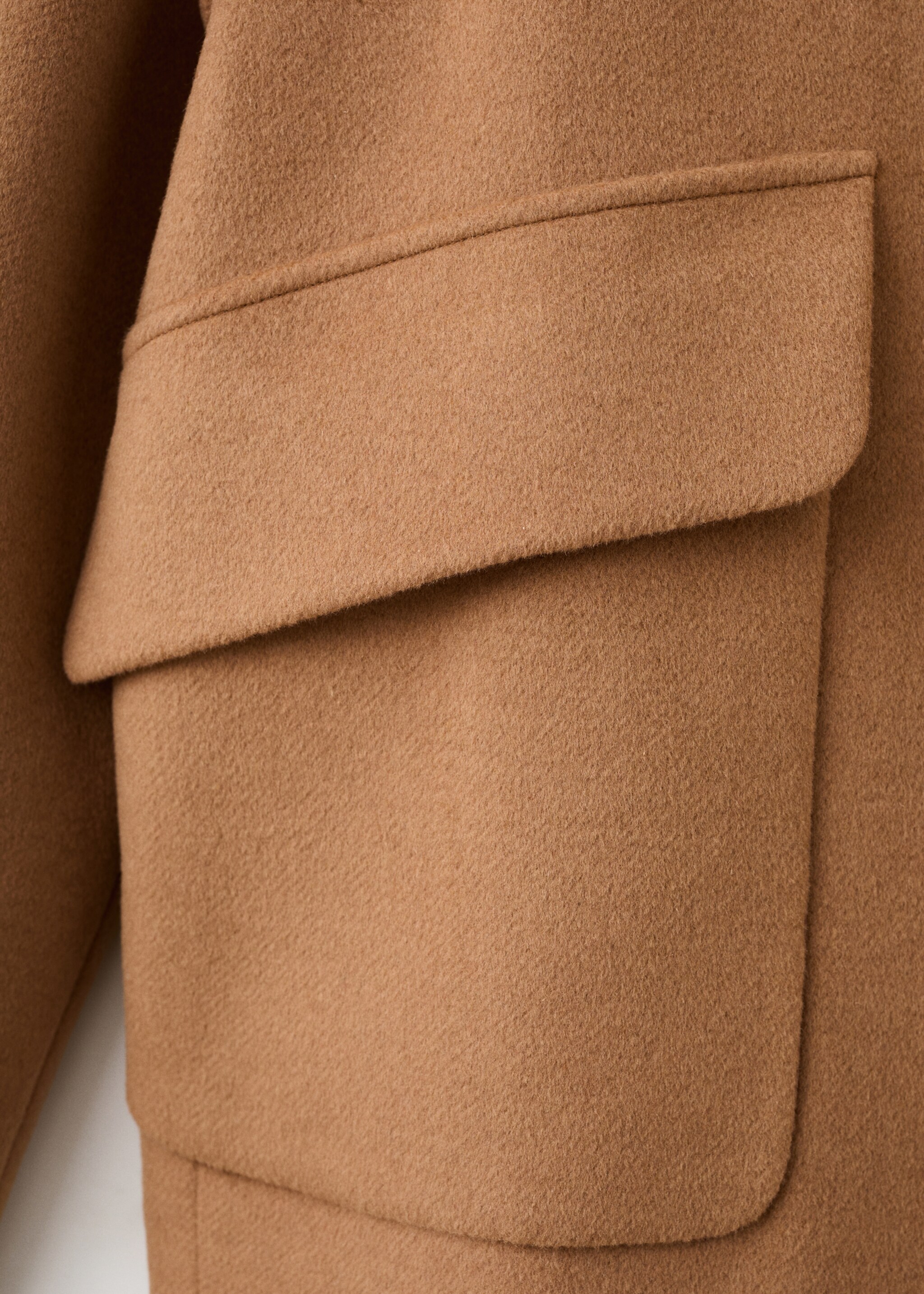 Wool-blend funnel-neck coat - Details of the article 0, Medium Brown. Ref: 27081272-00.