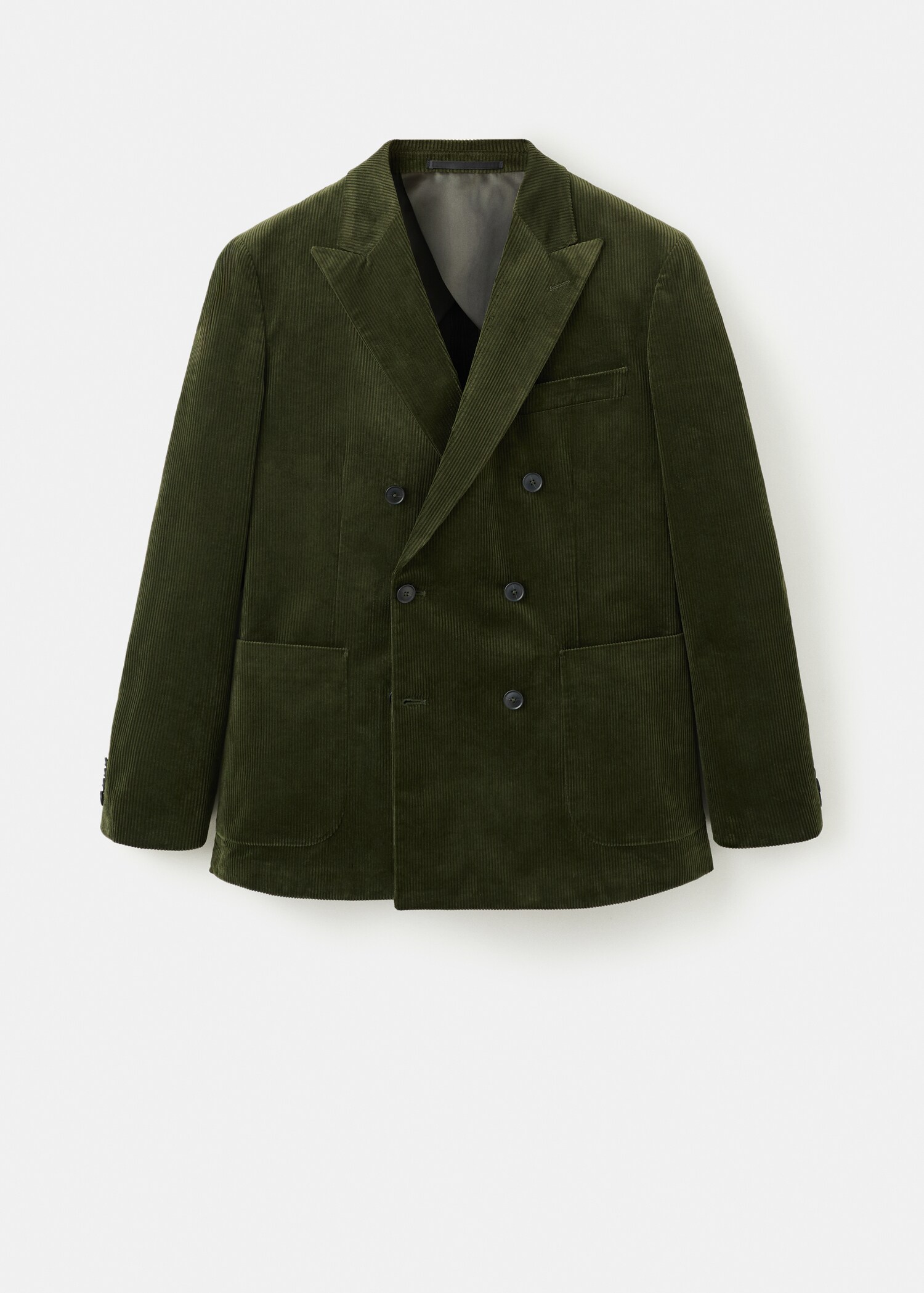 Veste en velours côtelé à boutonnage croisé slim-fit - Article sans modèle