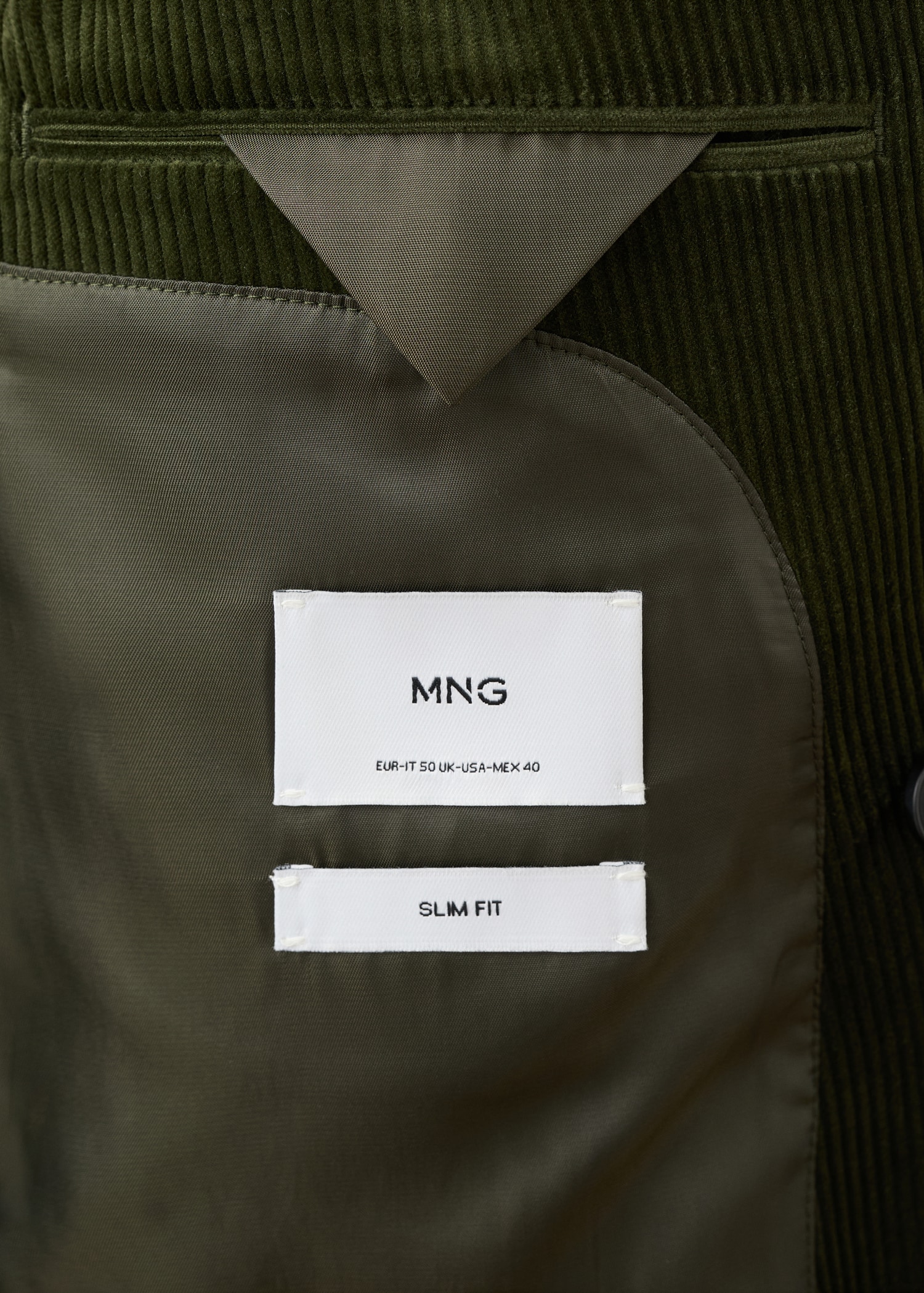 Veste en velours côtelé à boutonnage croisé slim-fit - Détail de l'article 0