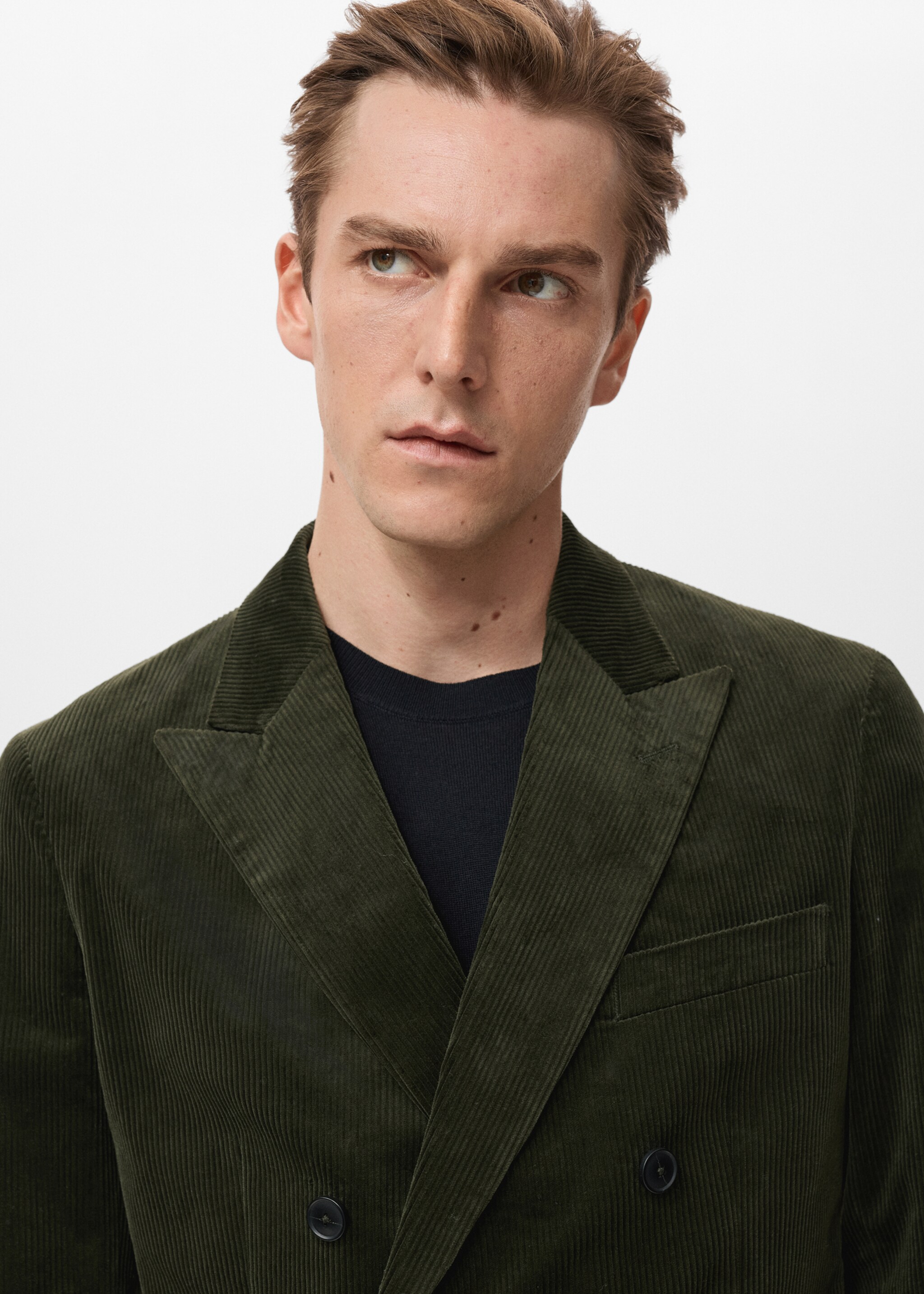 Americana pana encreuada slim fit - Detall de l'article 1, Verd. Ref: 27081273-00.