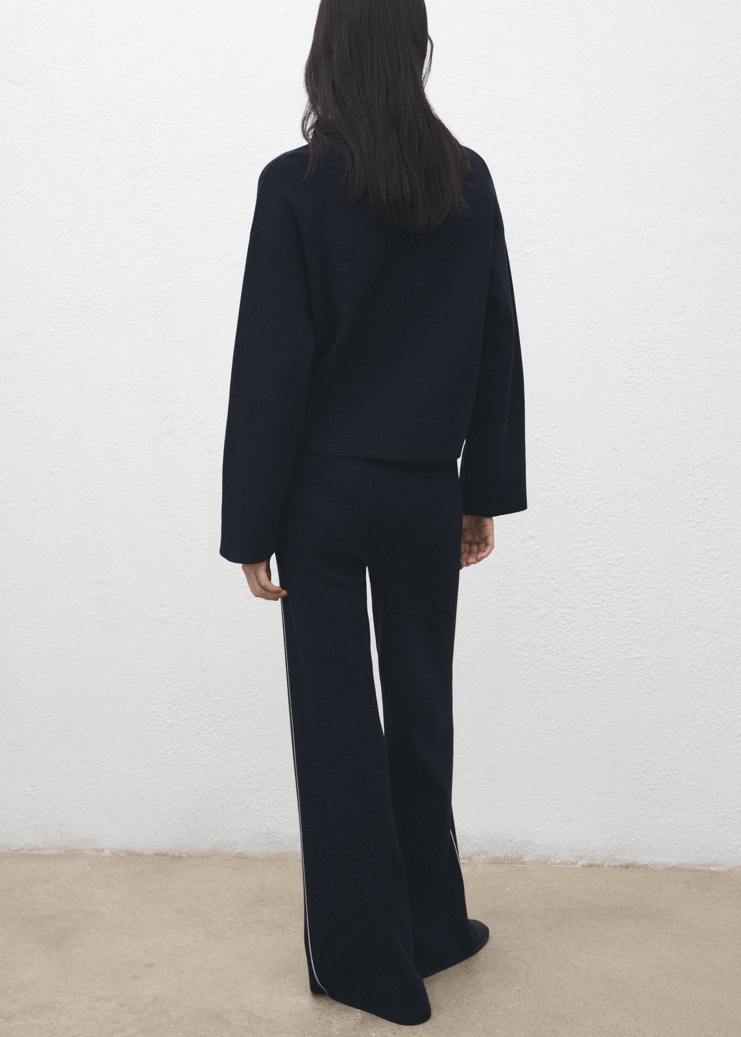 Contrast stripe straight trousers - Reverse of the article